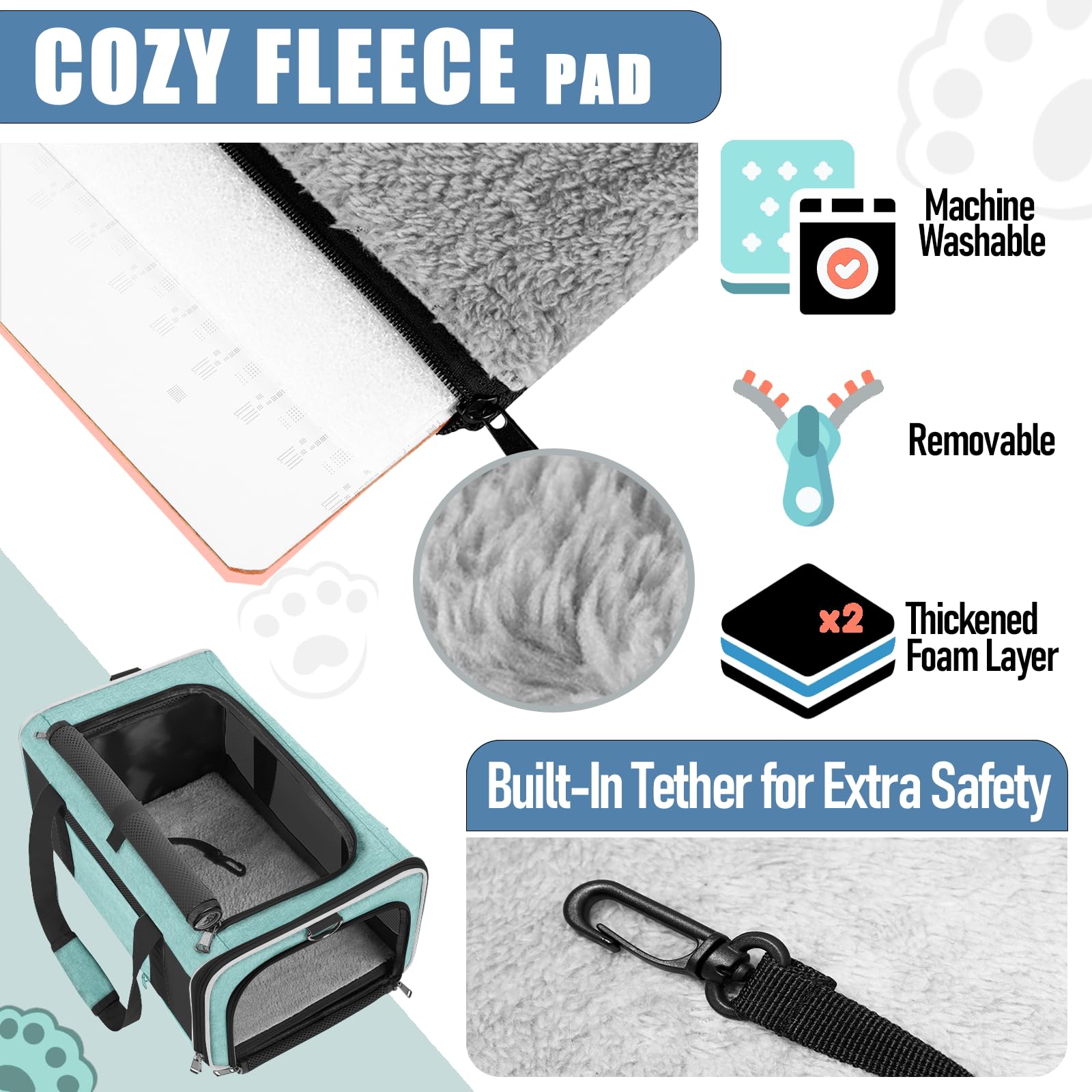 Gapzer Soft Cat Carrier Large Cat 20 Lbs/Kitty Cat Travel Crate For Pet Top Load/Small Dog Sturdy Transport Fabric Carry Bag 10