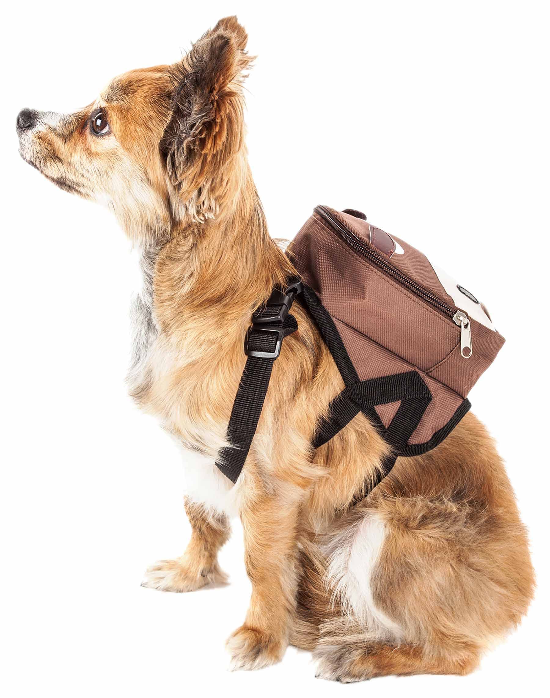 Pet Life A Mooltese Dual-Pocketed Compartmental Animated Dog Harness And Pet Backpack Carrier With Added Pouch Along The Dog Pac