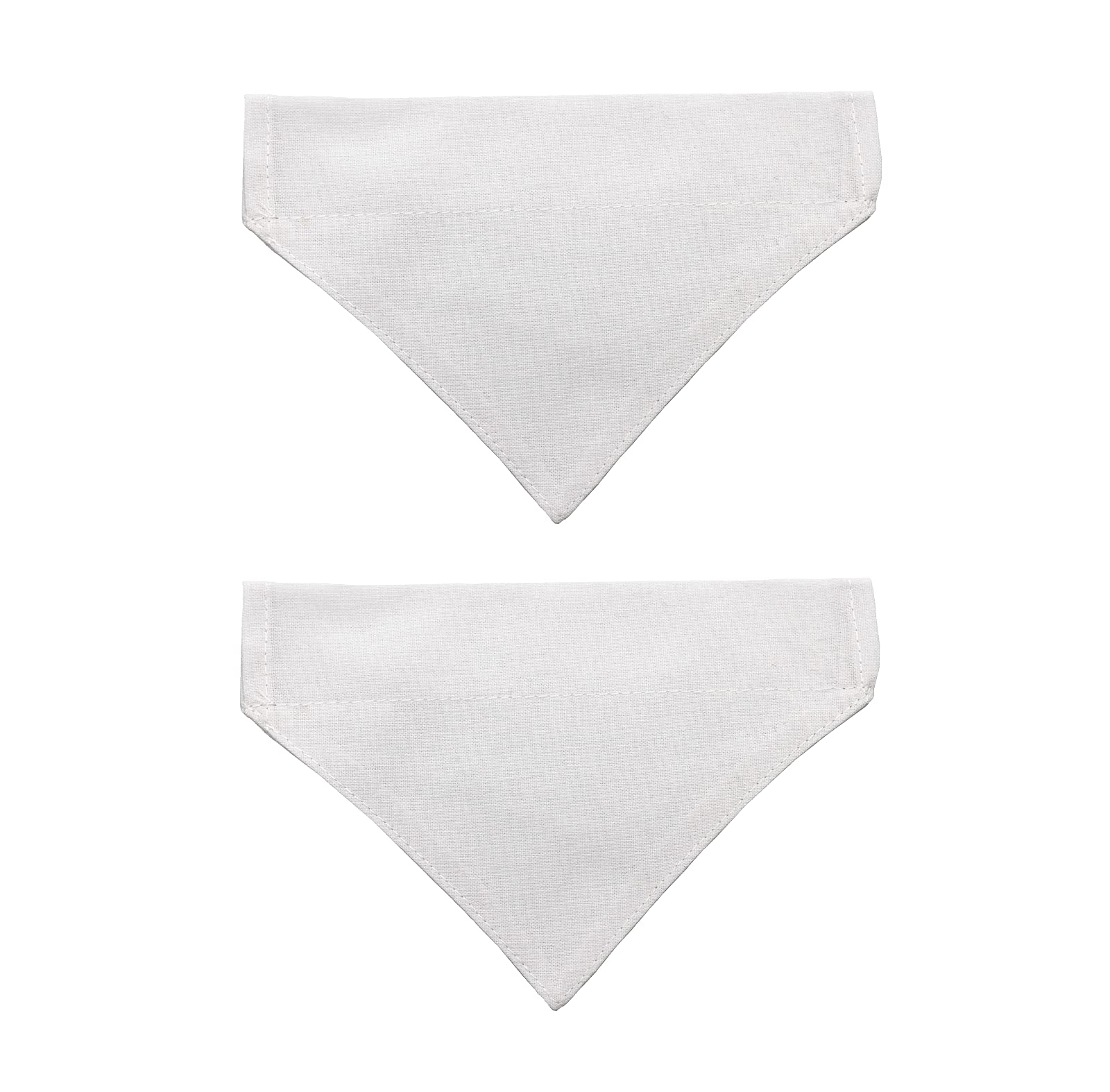 Eechicspace 2 Pack White Cotton Dog Bandanas Over Collar Dual Layered Plain Scarf Breakaway To Custom For Large Dogs