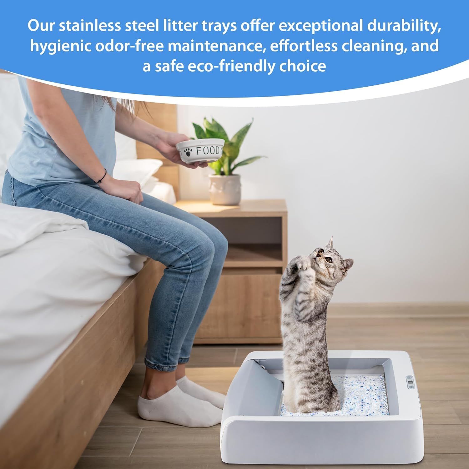 Stainless Steel Reusable Litter Tray Compatible With Petsafe Scoop-Free Self-Cleaning Cat Litter Boxes - Never Absorbs Odor, Sta
