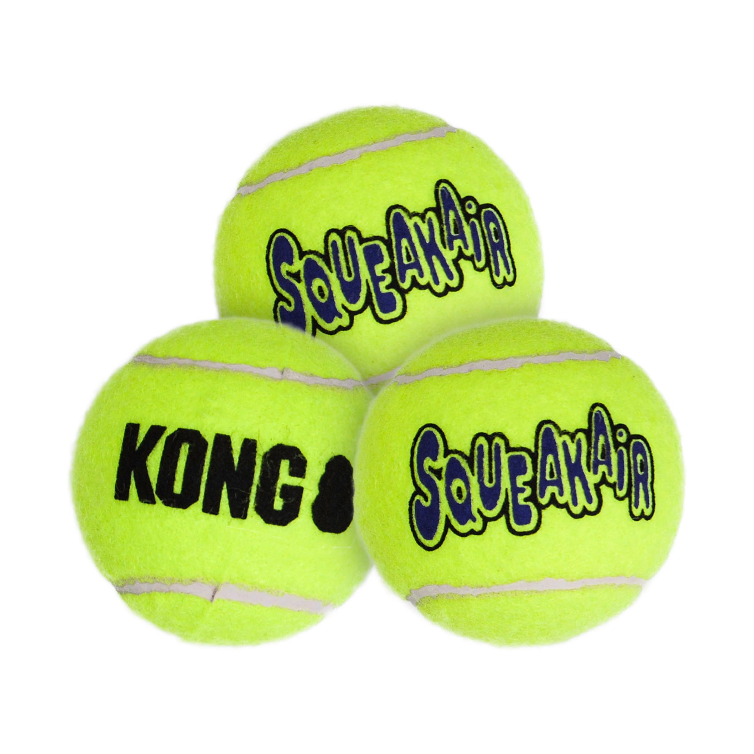 Kong Air Dog Squeakair Dog Toy Tennis Balls, Medium, (Pack Of 3)