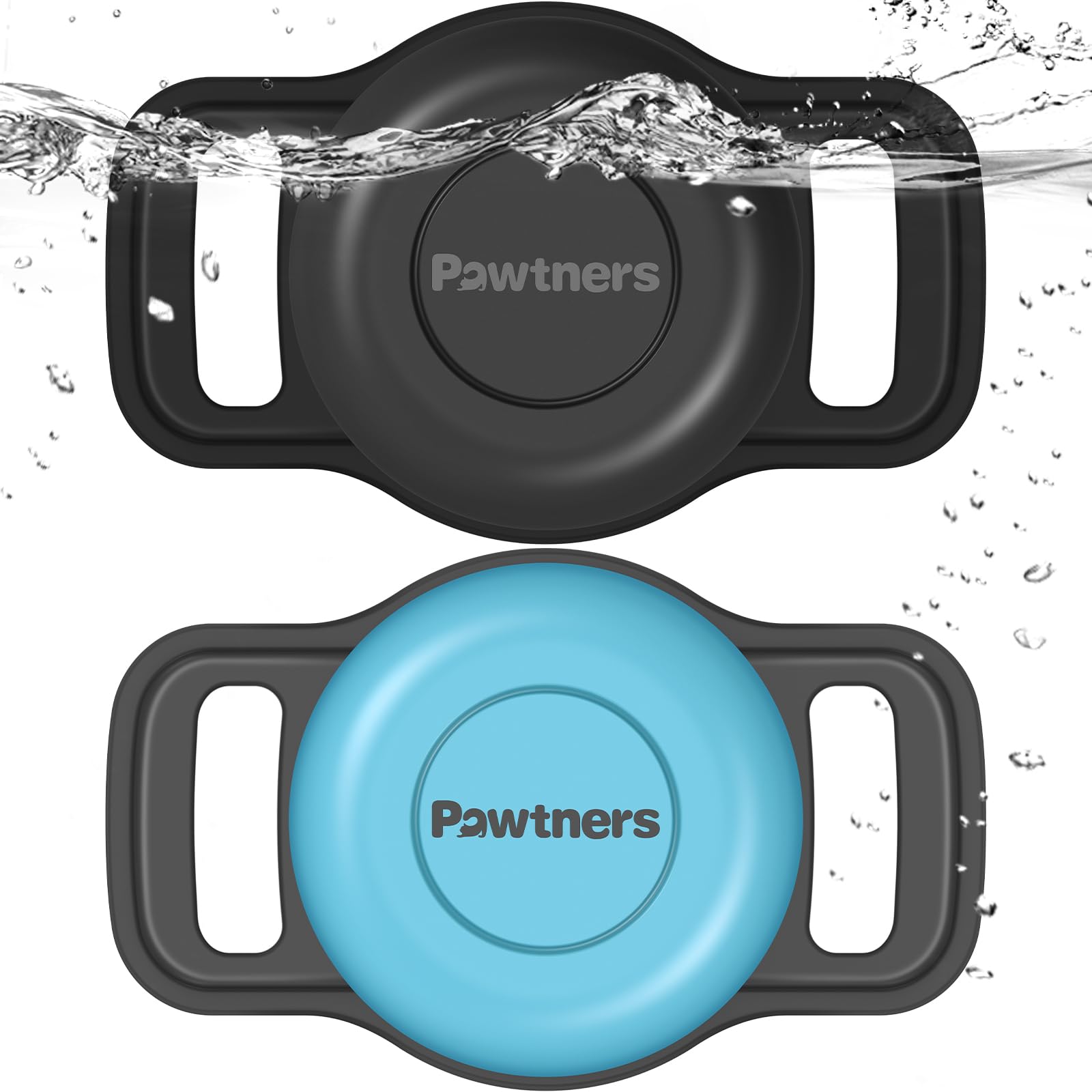 Waterproof Airtag Dog Collar Holder: 2 Pack Soft Silicone Air Tag Holder For Pet Dogs Cats Collar, Ipx8 Waterproof Airtag Dog Tr