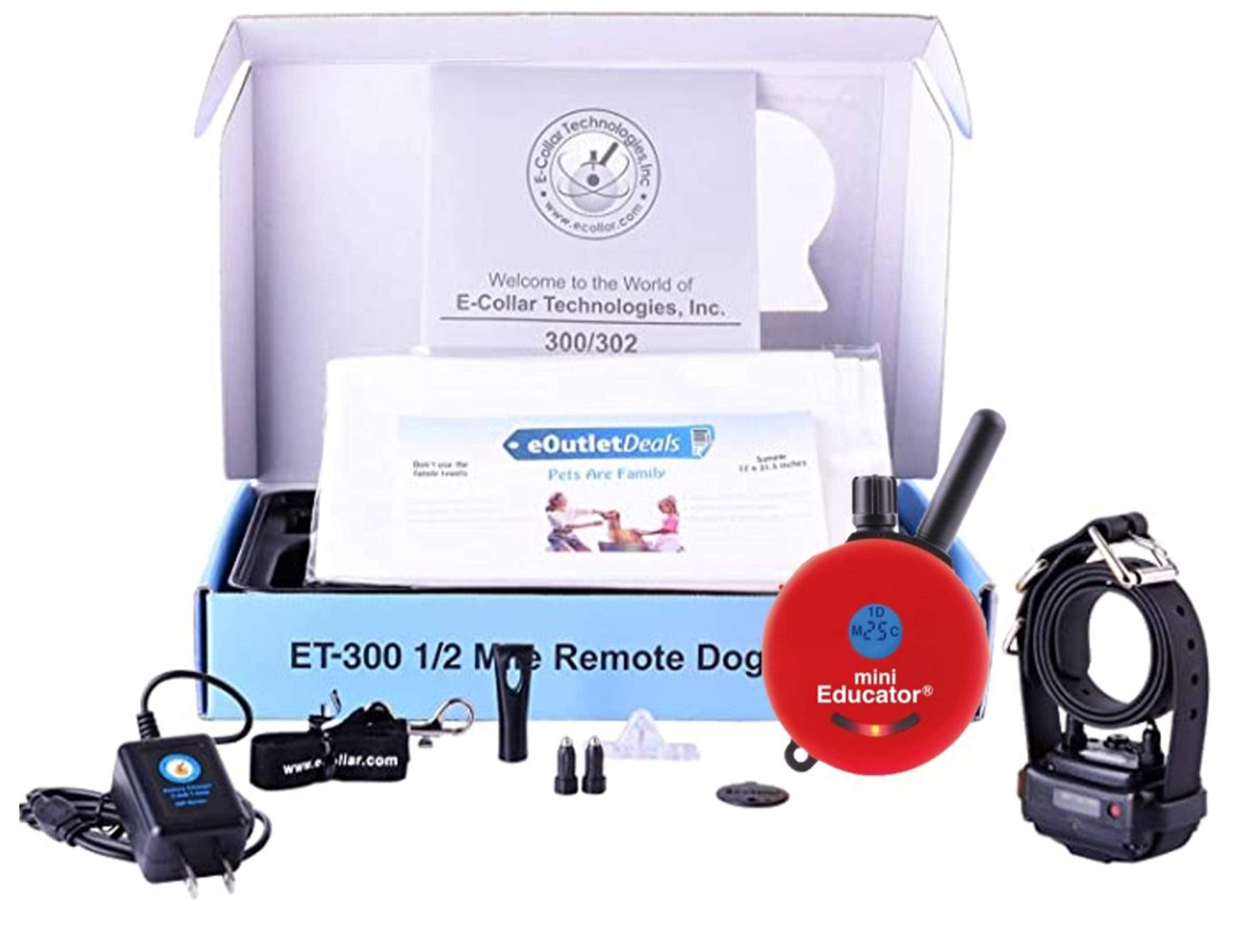 Mini Educator E-Collar Et-300 / Et-302 Dog Training Collar System With Remote - 1/2 Mile Range - Waterproof, Vibration, Sensatio