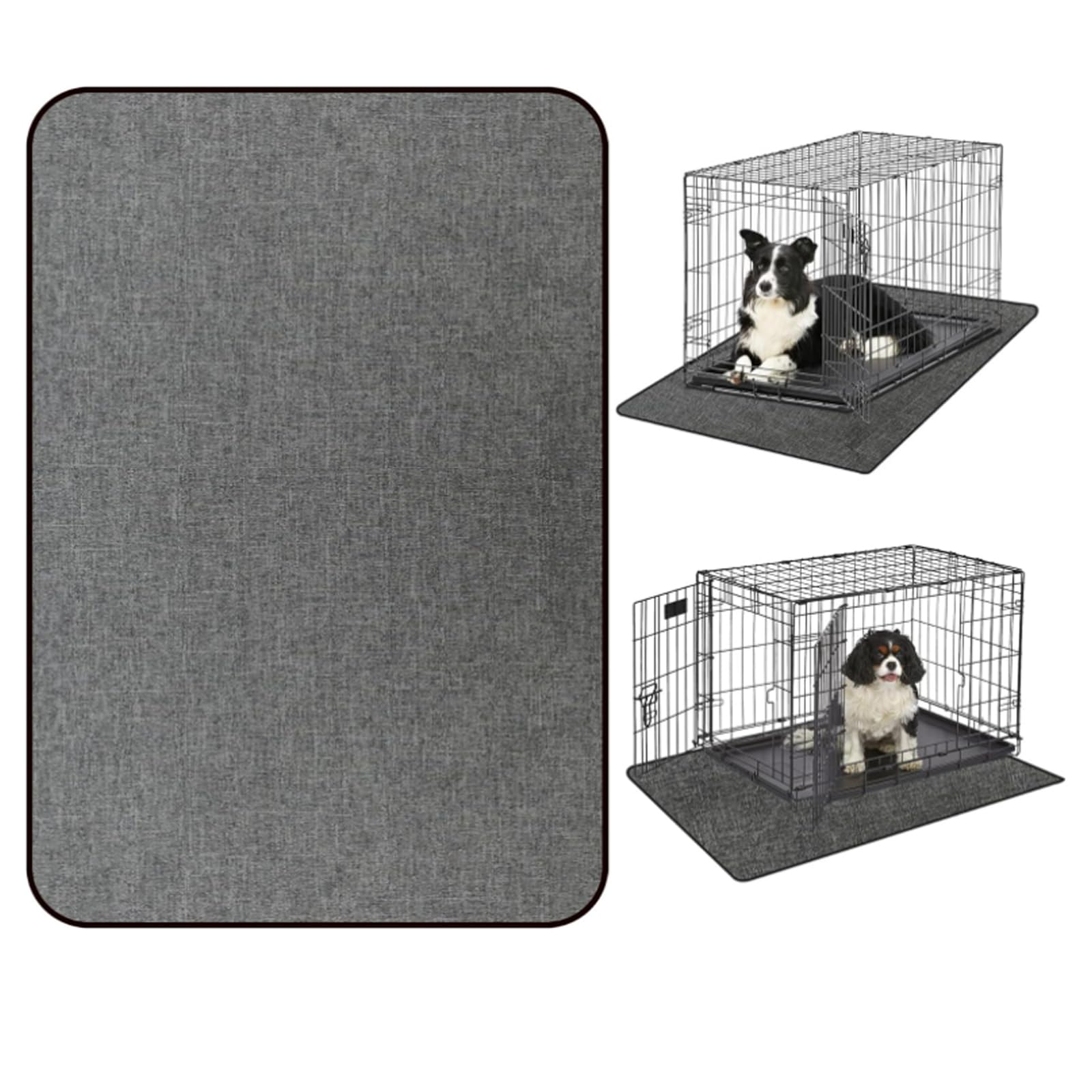 Ehzyaz Dog Crate Mat Liner, Washable Pee Pads For Dogs, Absorbs Urine, Non-Slip, Waterproof Under Dog Crate Mat Floor Protector,
