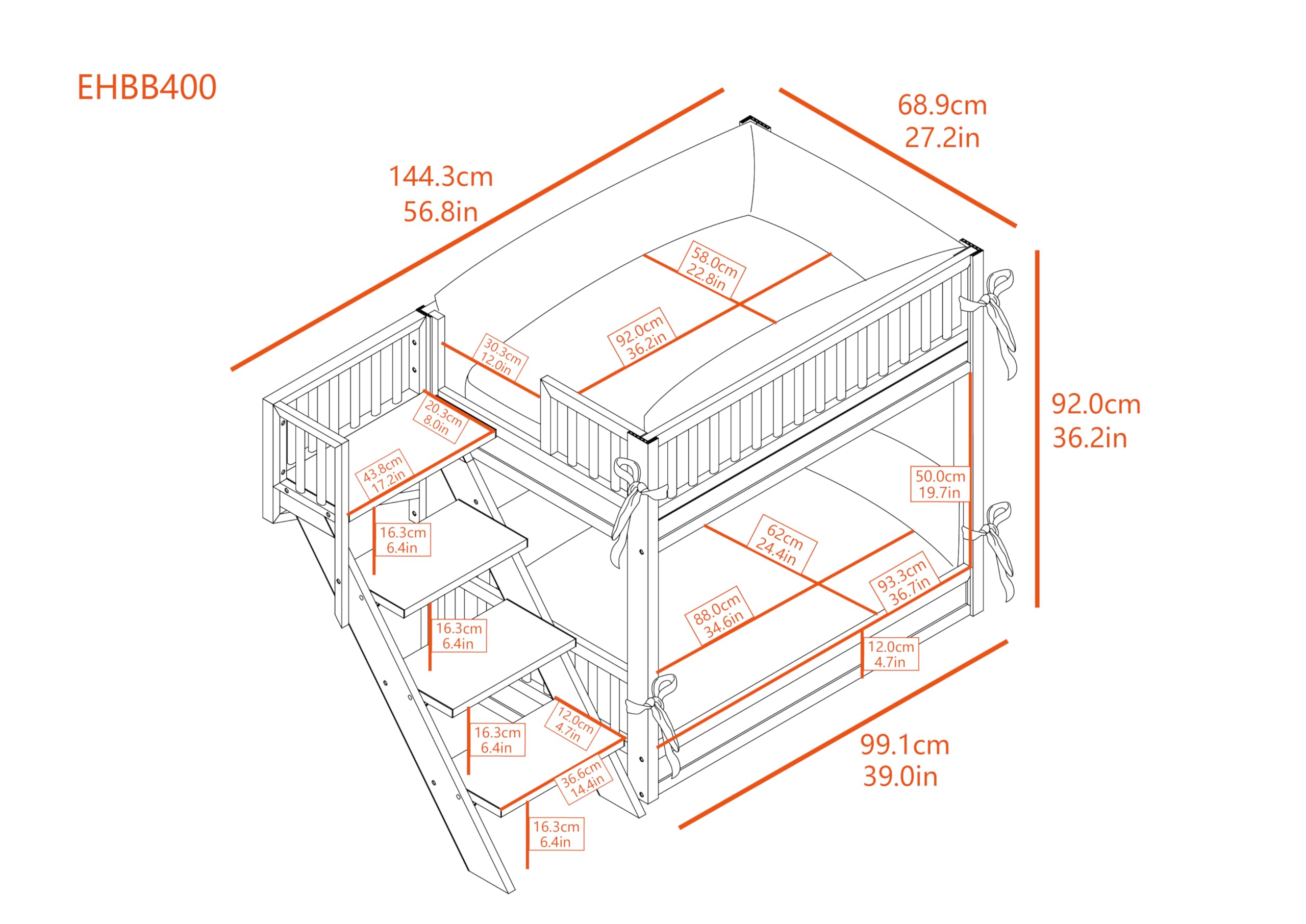 Ecoflex Grey Dog Bunk Bed for Large Dogs with Memory Foam Cushions