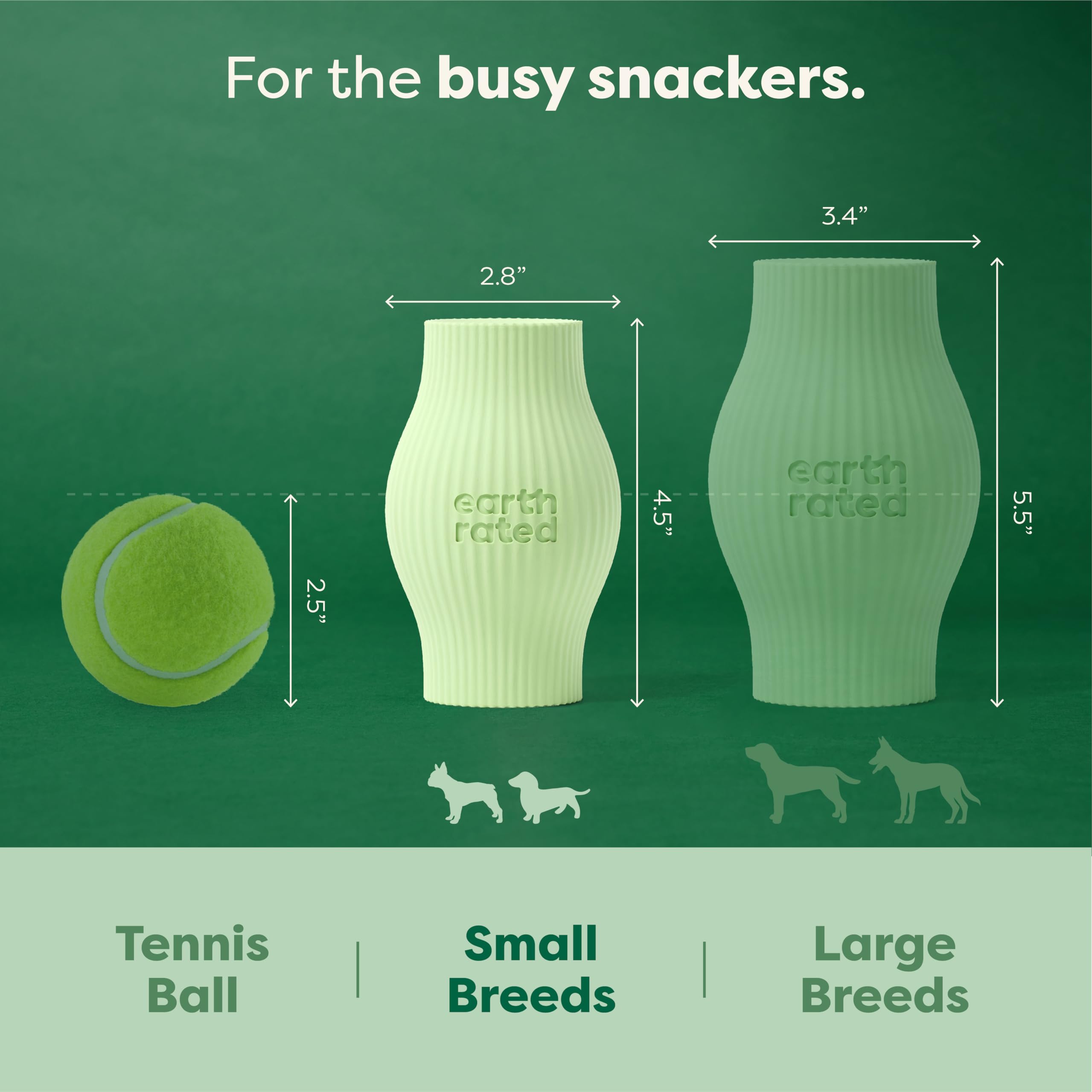 Earth Rated Treat Dispensing Dog Toys, Enrichment Toy For Adult And Puppy Dogs, Slow Feeder, Dishwasher And Freezer-Safe, Natura