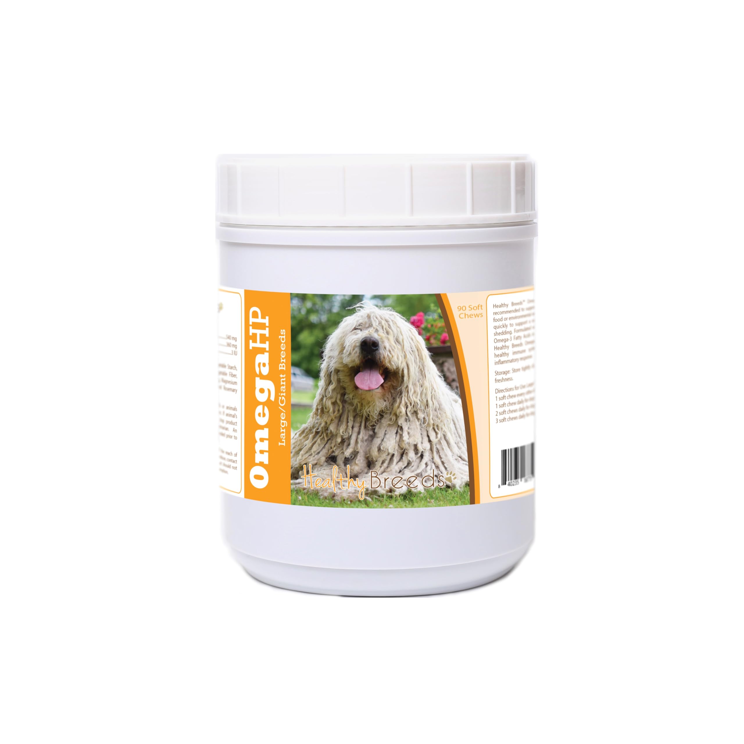 Healthy Breeds Komondorok Omega HP Fatty Acid Skin and Coat Support Soft Chews 90 Count