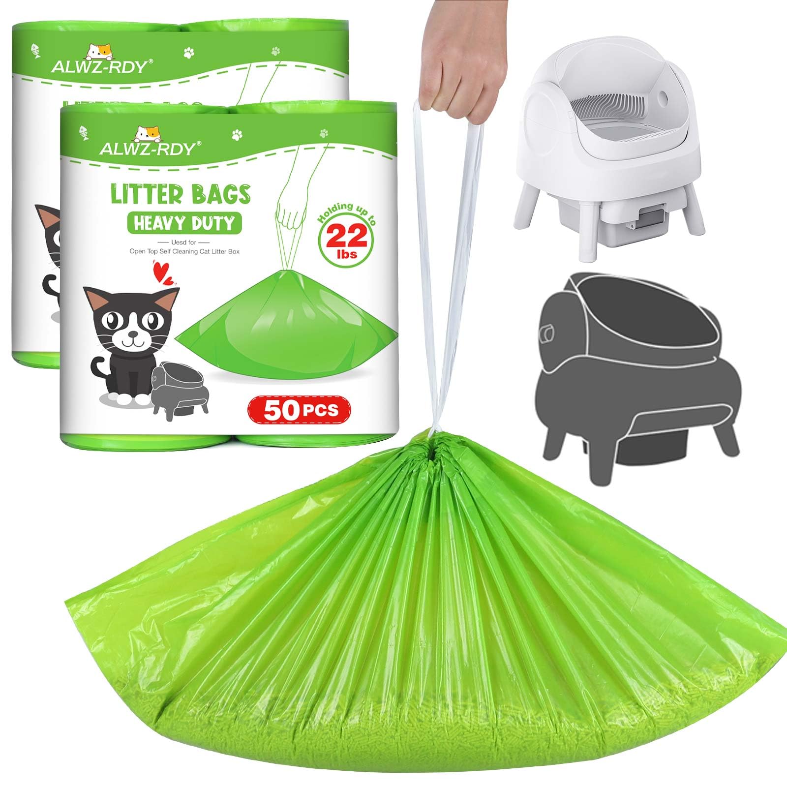 100 Count Cat Litter Bags Liners Compatible With Neakasa M1 And Petpivot Self Cleaning Cat Litter Box Replaced Waste Bags With D
