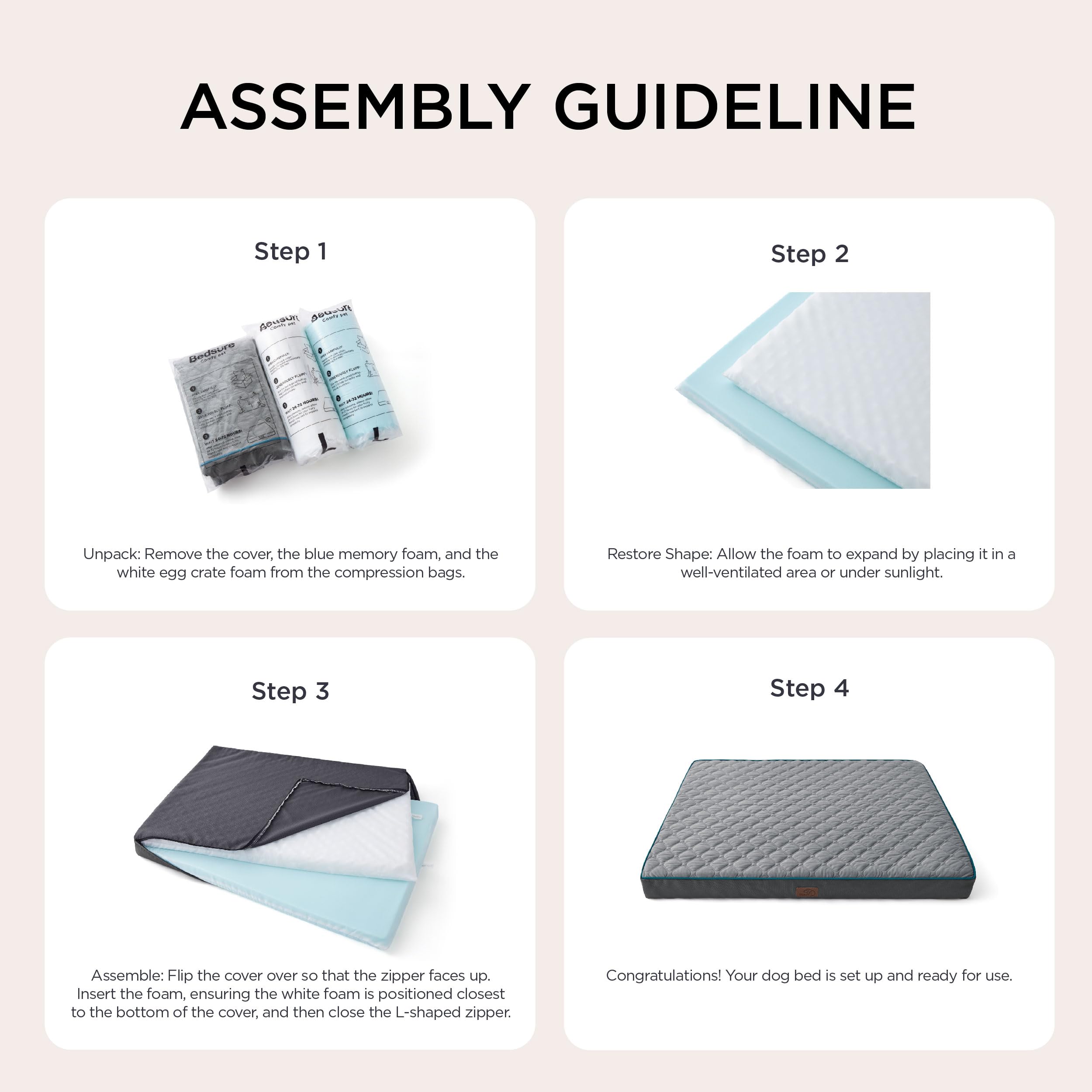 Bedsure Orthopedic Dog Bed For Extra Large Dogs And Crate - Thick Memory Foam Pet Mattress With Removable Washable Cover And Egg