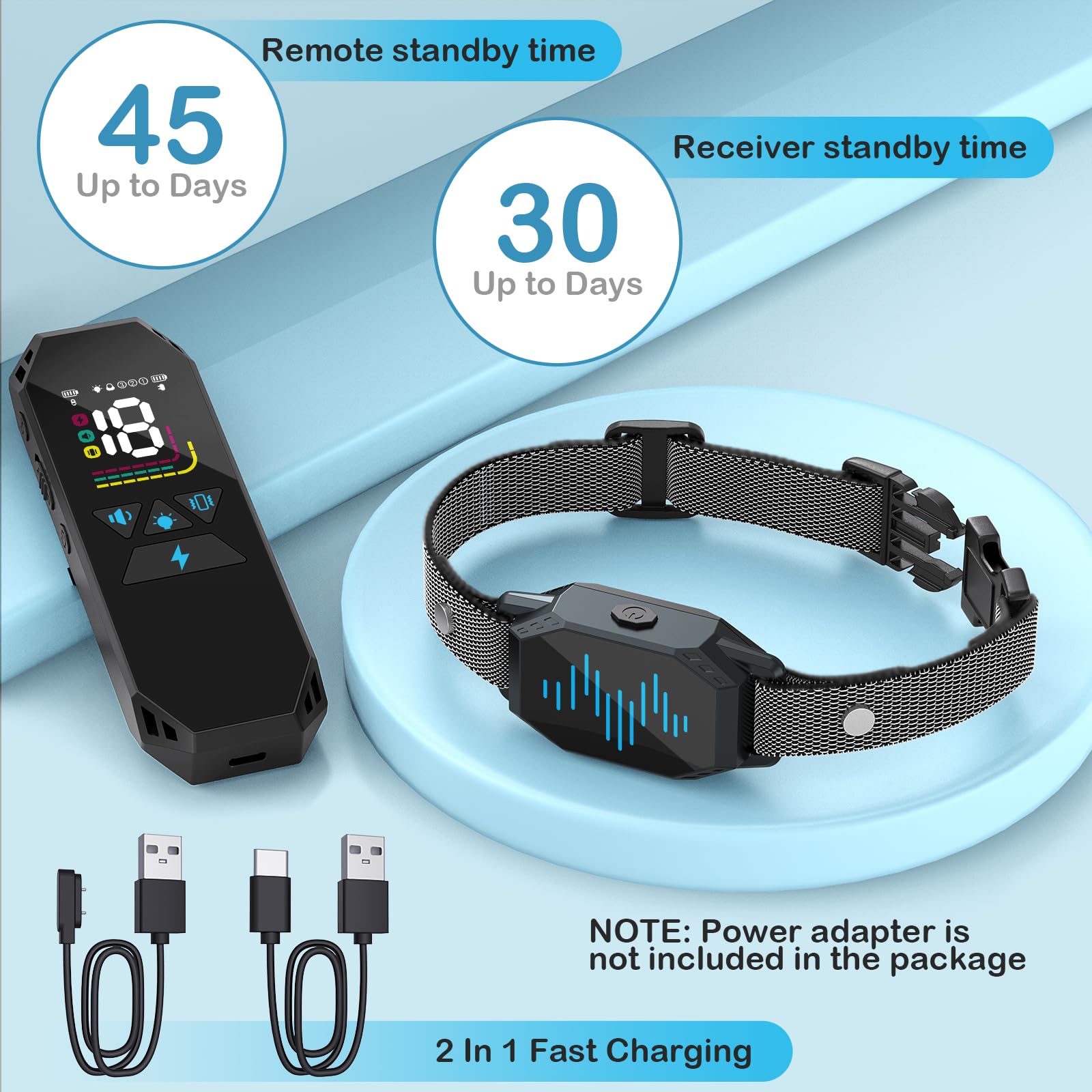 Dog Training Collar, Dog Shock Collar With Remote, 2500Ft And 4 Training Modes Beep,Vibration,Electric Shock,Rechargeable Ip67 Waterproof For All Breeds