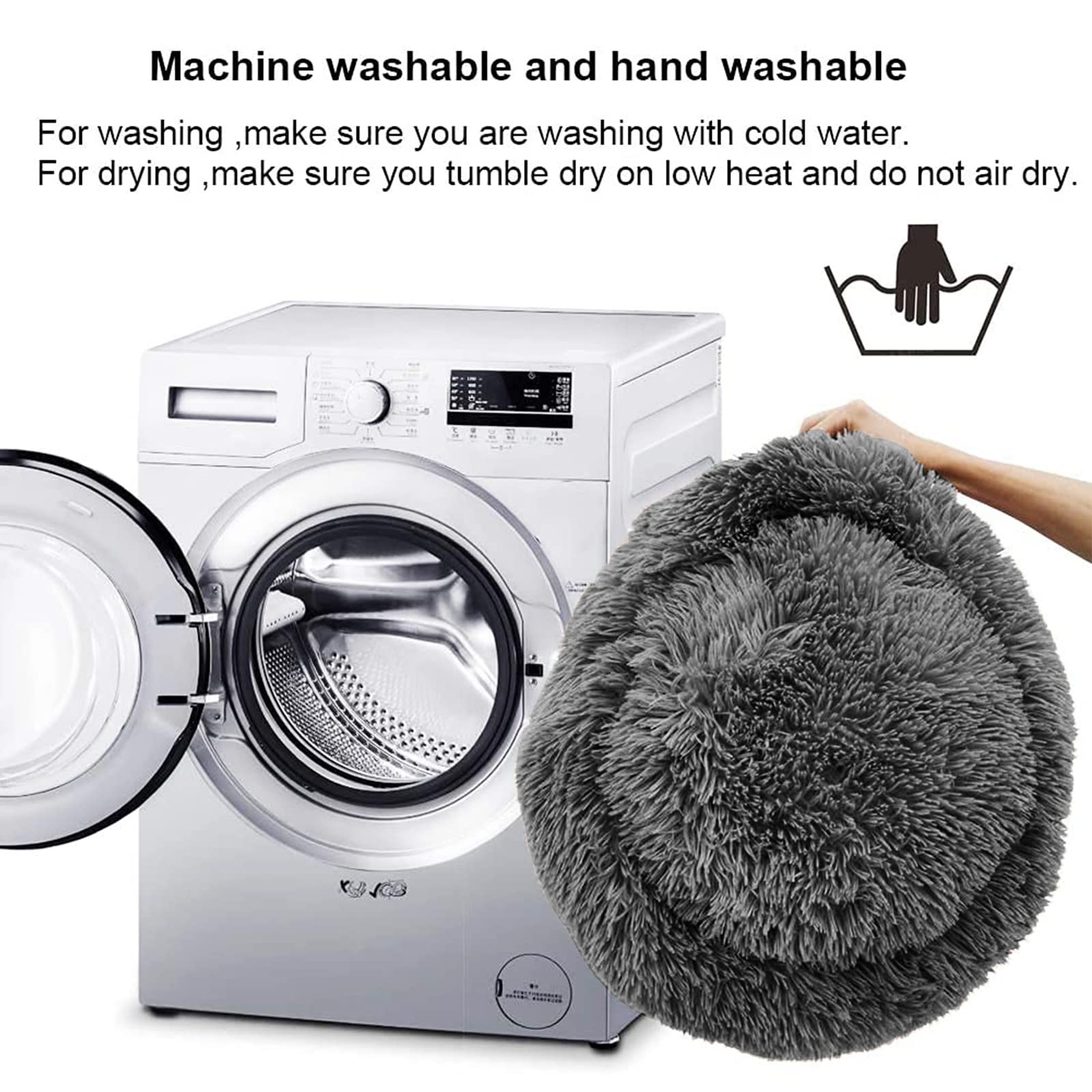 Dog Bed For Small Medium Large Dogs, 30 Inch Calming Dogs Bed, Washable-Round Cozy Soft Pet Bed For Puppy And Kitten With Slip-R