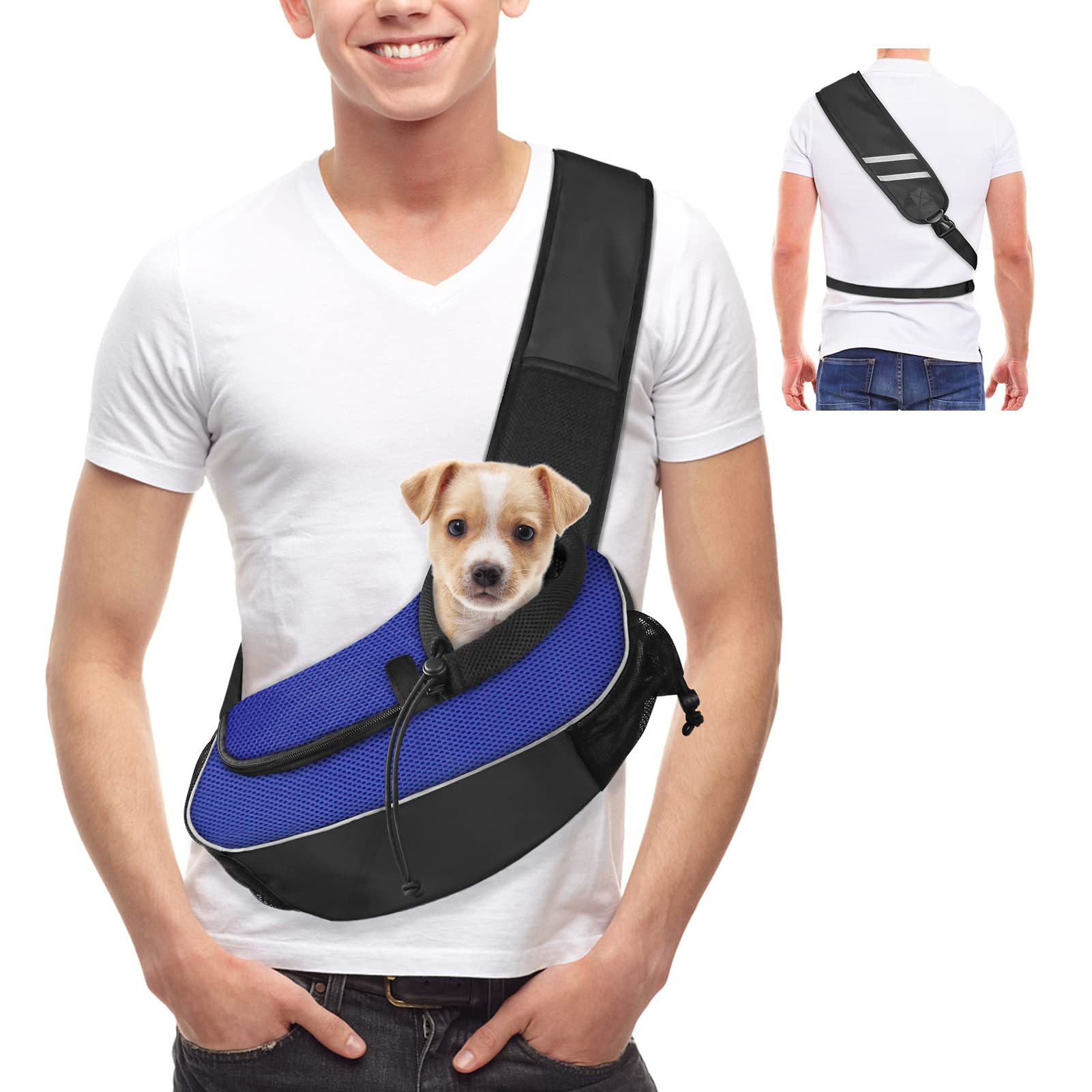 Gloppie Dog Carriers for Small Dogs Breathable Pet Sling Carrier Travel Cat Carrier Puppy Carrier Hands Free Dog Carrying Bag fo