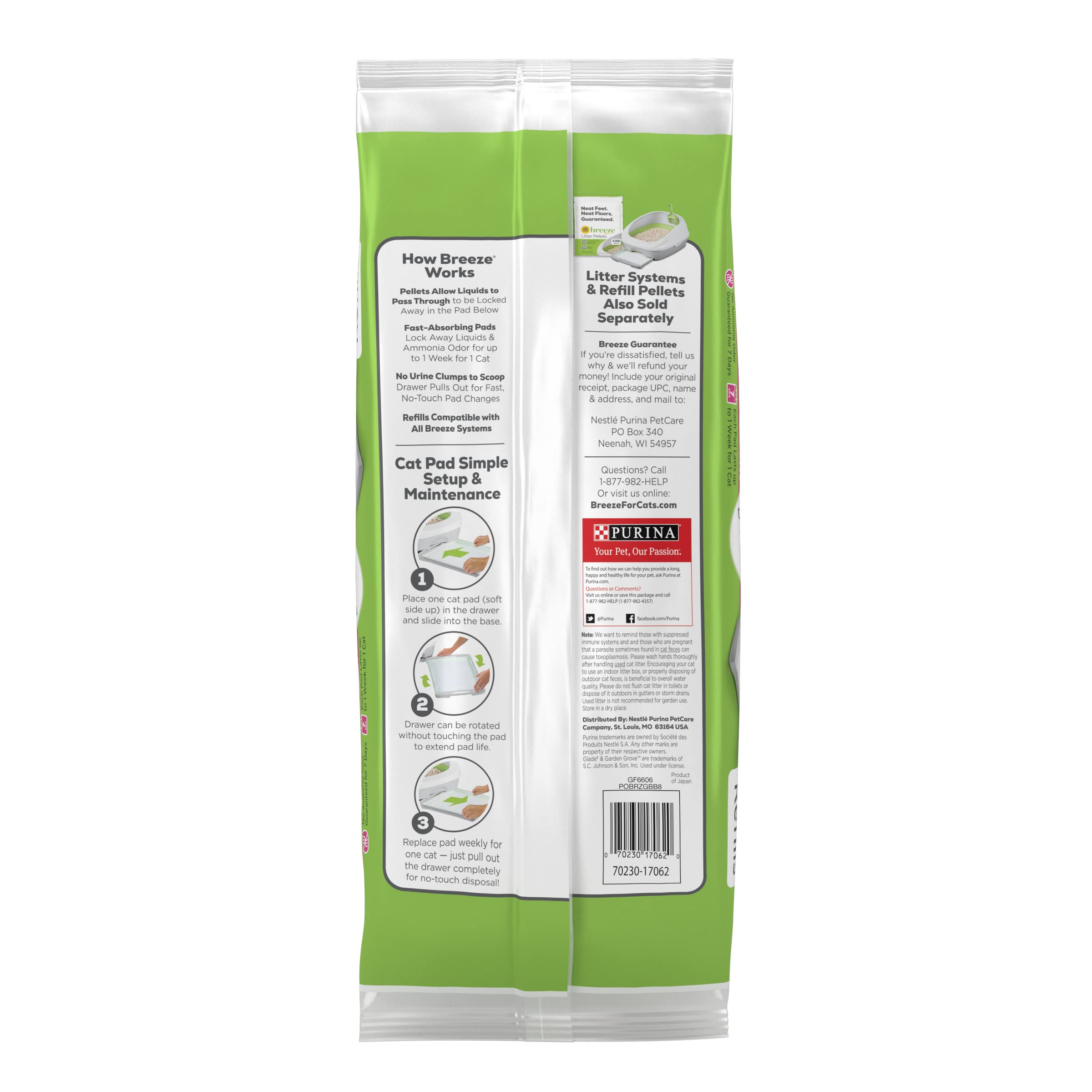 Purina Tidy Cats Breeze With Glade Garden Grove Scent Cat Litter Pads Refill Pack - 8 Ct. Pouch