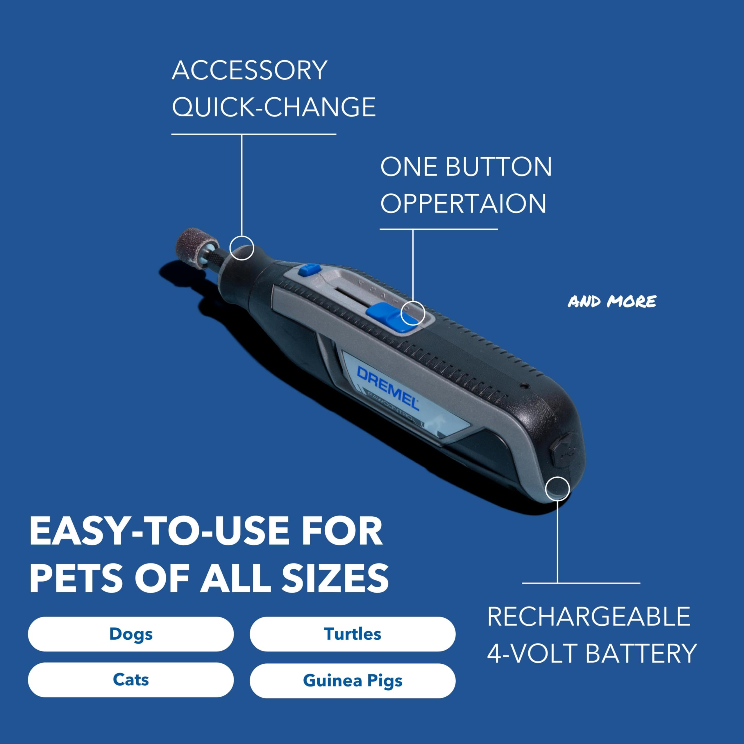 Dremel PawControl 7760-PGK Dog Nail Grinder - Cordless & Rechargeable Grooming Tool for Pets - Safe for Dogs, Cats, & Small Animals