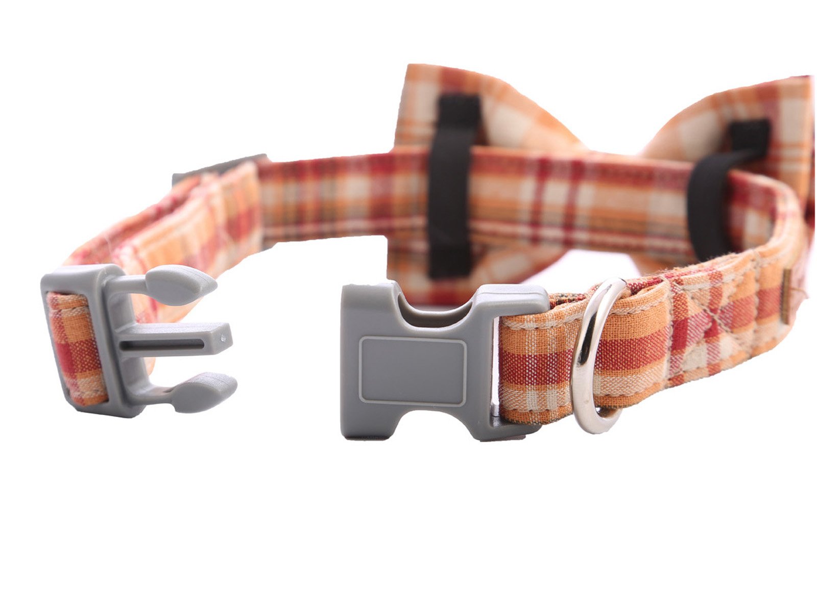 Lionet Paws Dog and Cat Collar with Bowtie Grid Collar Plastic Buckle Light Adjustable Collars for Small Medium Large Dogs