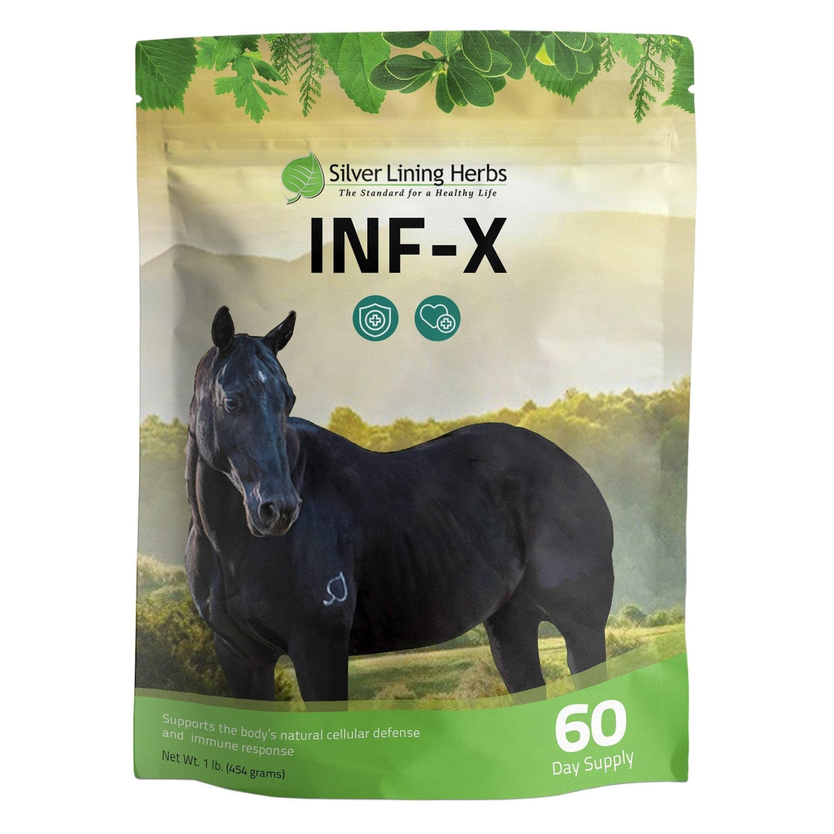 Silver Lining Herbs Equine INF-X - Supports Horse Stress Relief and Healthy Levels of Good Bacteria - Natural Support for Equine Immune System - Herbal Supplement for Equine Detoxification - 1 lb