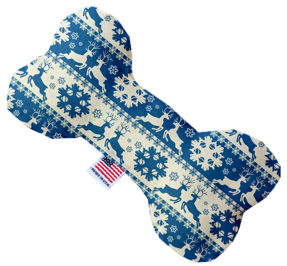 Mirage Pet Product Blue Reindeer 8 Inch Canvas Bone Dog Toy