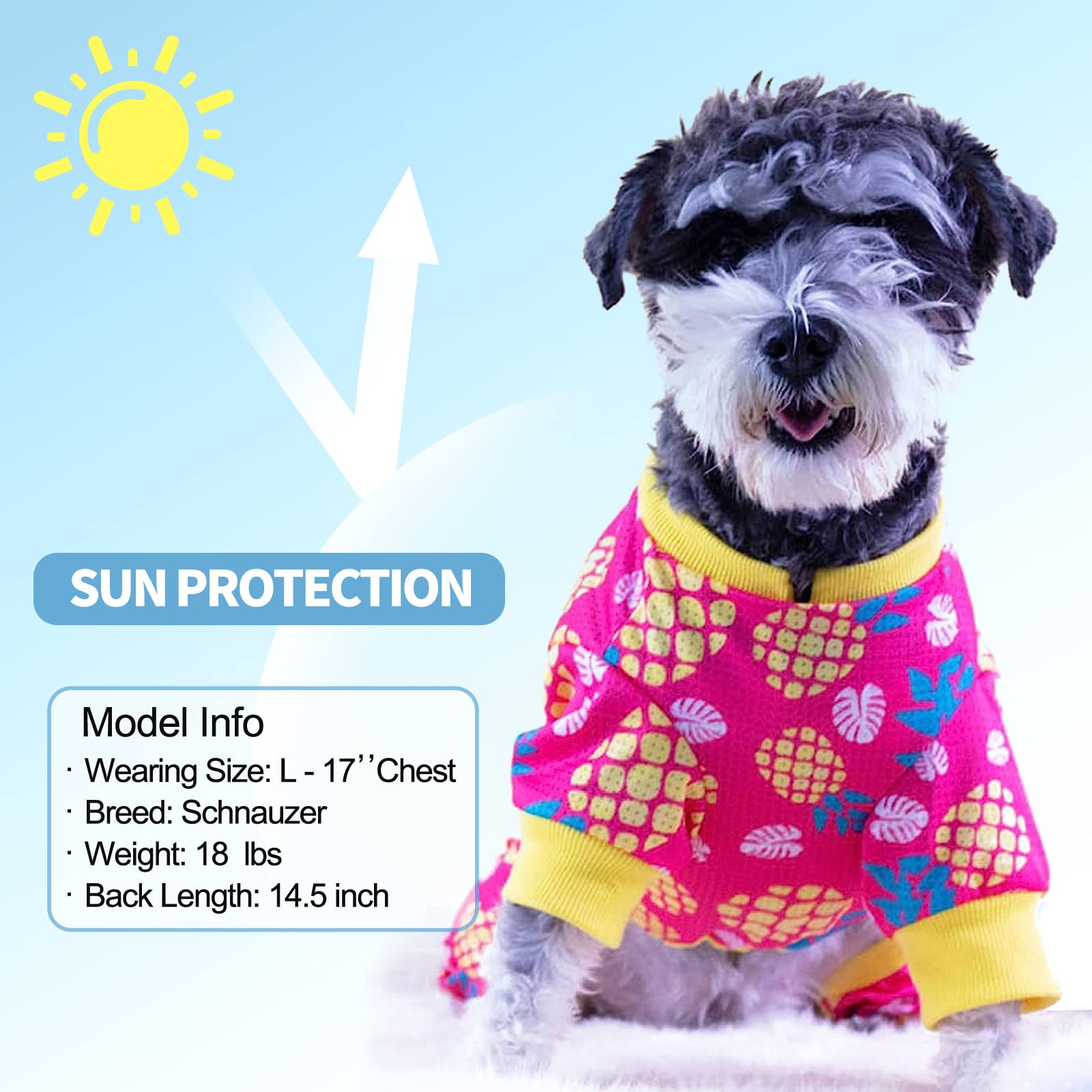 Kyeese Dog Pajamas Lightweight Dog Pjs Dog Onesie Jumpsuit Dog Hair Shedding Cover For Small Medium Dogs (Small1 (Pack Of 1), Pi