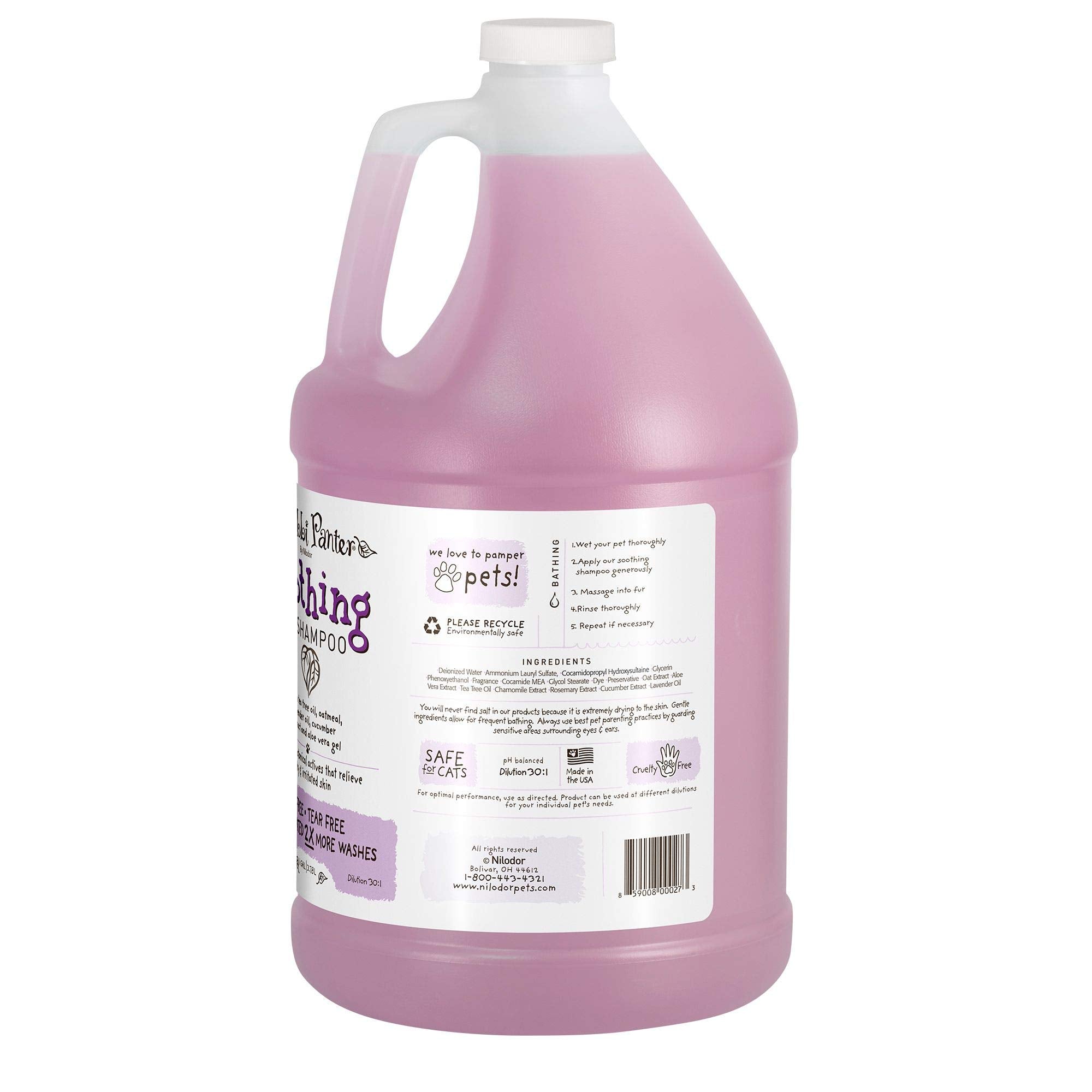 Bobbi Panter Soothing Dog Shampoo, Heals & Soothes Irritated Skin, Lavender Scent - 30:1 Concentrated Formula, Made In The Usa, Trusted By Professional Groomers, 1 Gal.