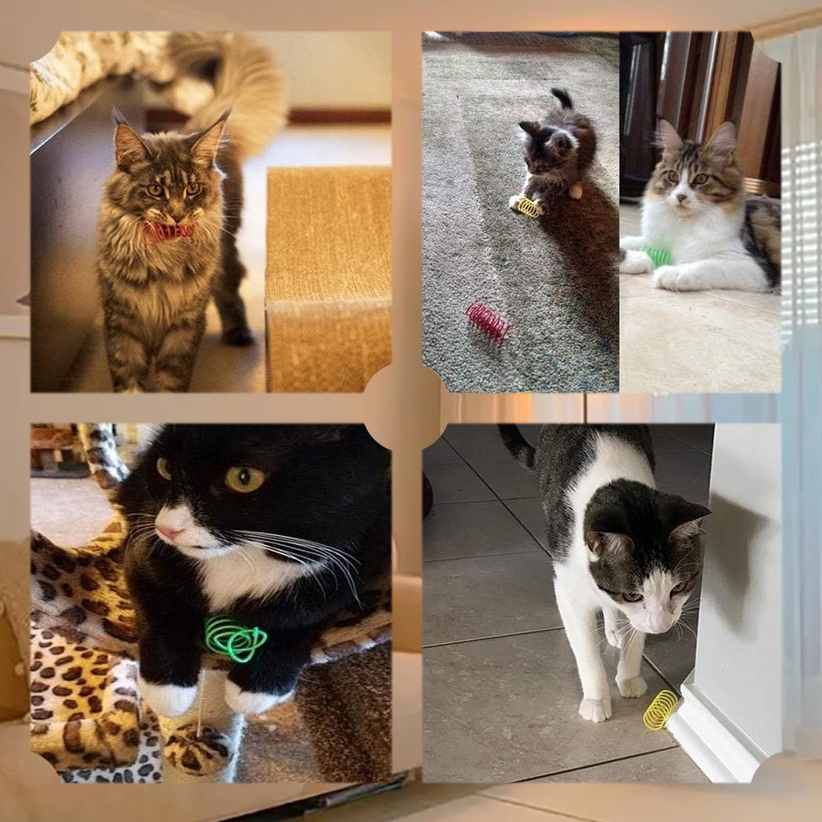 Benepoint Cat Spring Toys, Interactive Cat Toy For Swatting, Hunting,And Grinding Teeth, Durable Cat Springs For Indoor Cats To