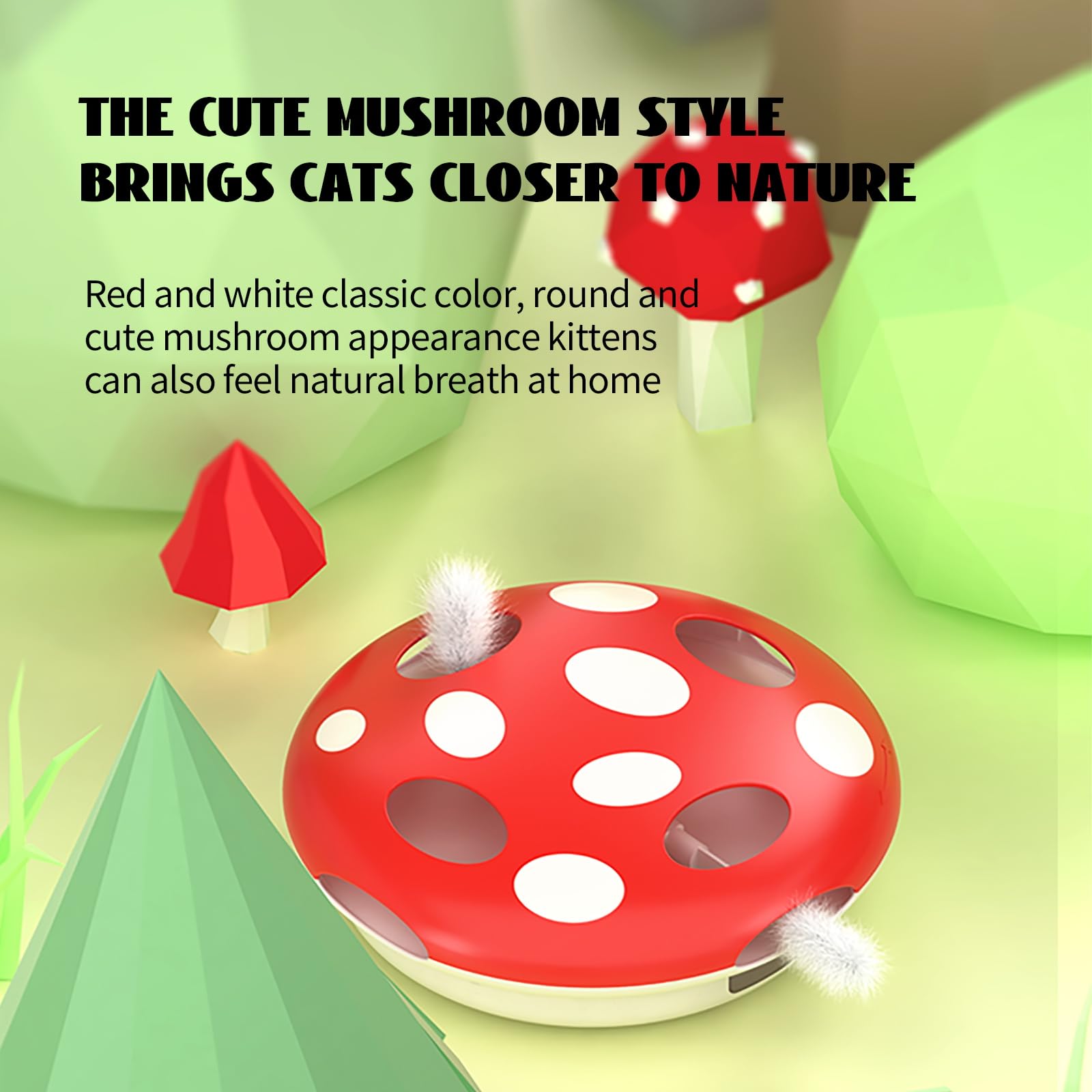 Pakeway Interactive Cat Toy, Automatic Cat Toys For Indoor Cats, Feather Toys, Eight Hole Structure And Two Ambush Feather,Infra