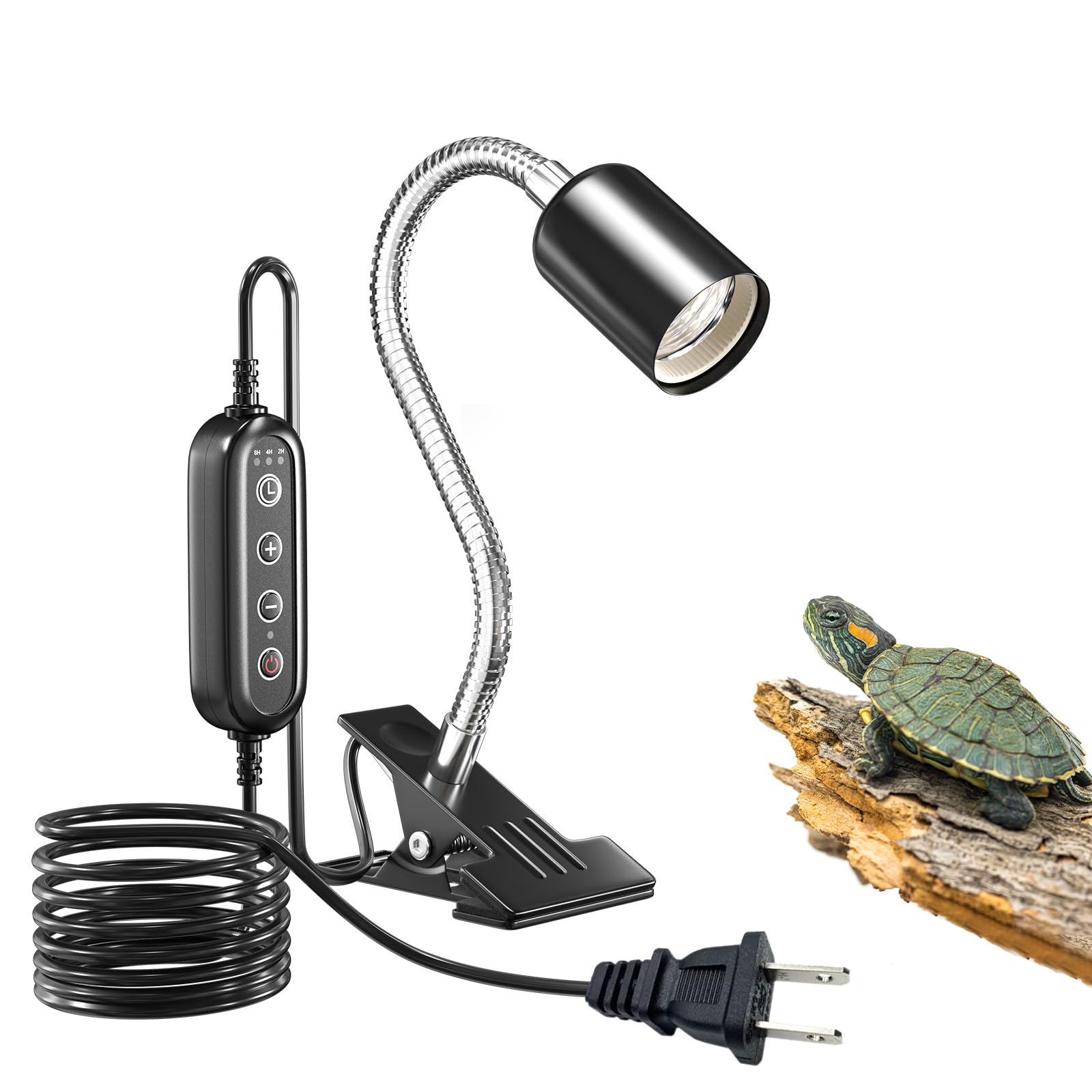 Doright Reptile Heat Lamp, (Maximum Power 100W) E26 Turtle Heating Lamp Holder With Cycle Timer & Temperature Control, Turtle He