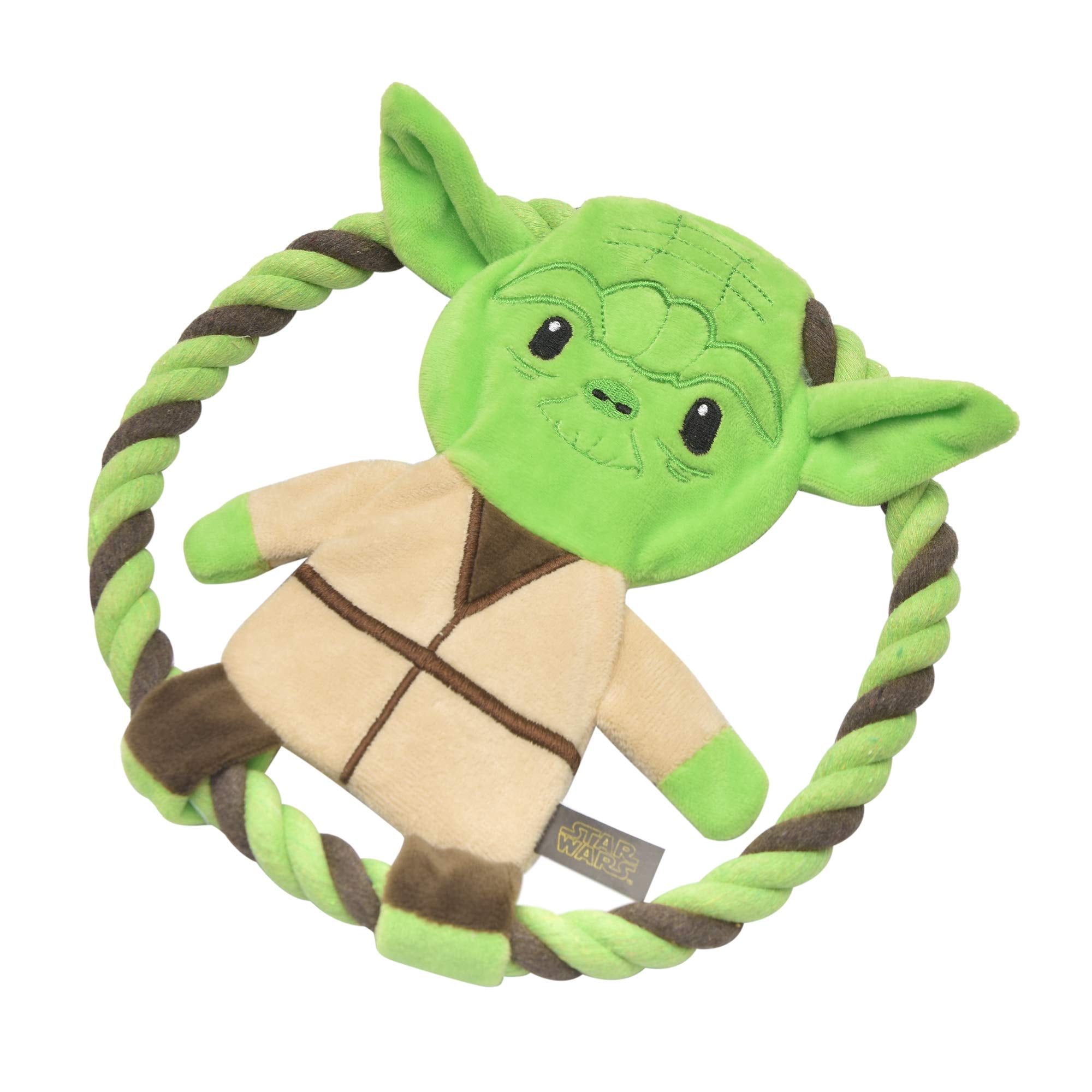 Star Wars For Pets Plush Yoda Rope Frisbee Dog Toy | Green Fetch Toys For Dogs | Plush Dog Toy, Chew Dog Toy, Squeaky Dog Toy Officially Licensed From Star Wars
