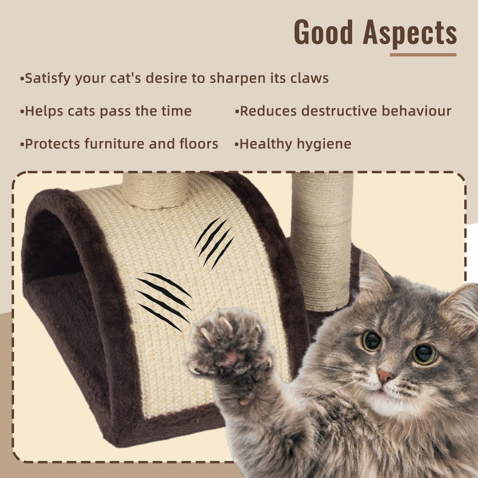 Tzhykphome Cat Tree Tower With Cat Scratching Post For Indoor Cats,Activity Centre Climbing Tree Cat Furniture With Playful Toy