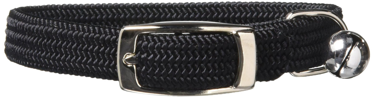 Omnipet Kool Kat Elastic Cat Safety Collar With Bell, Black, 8''