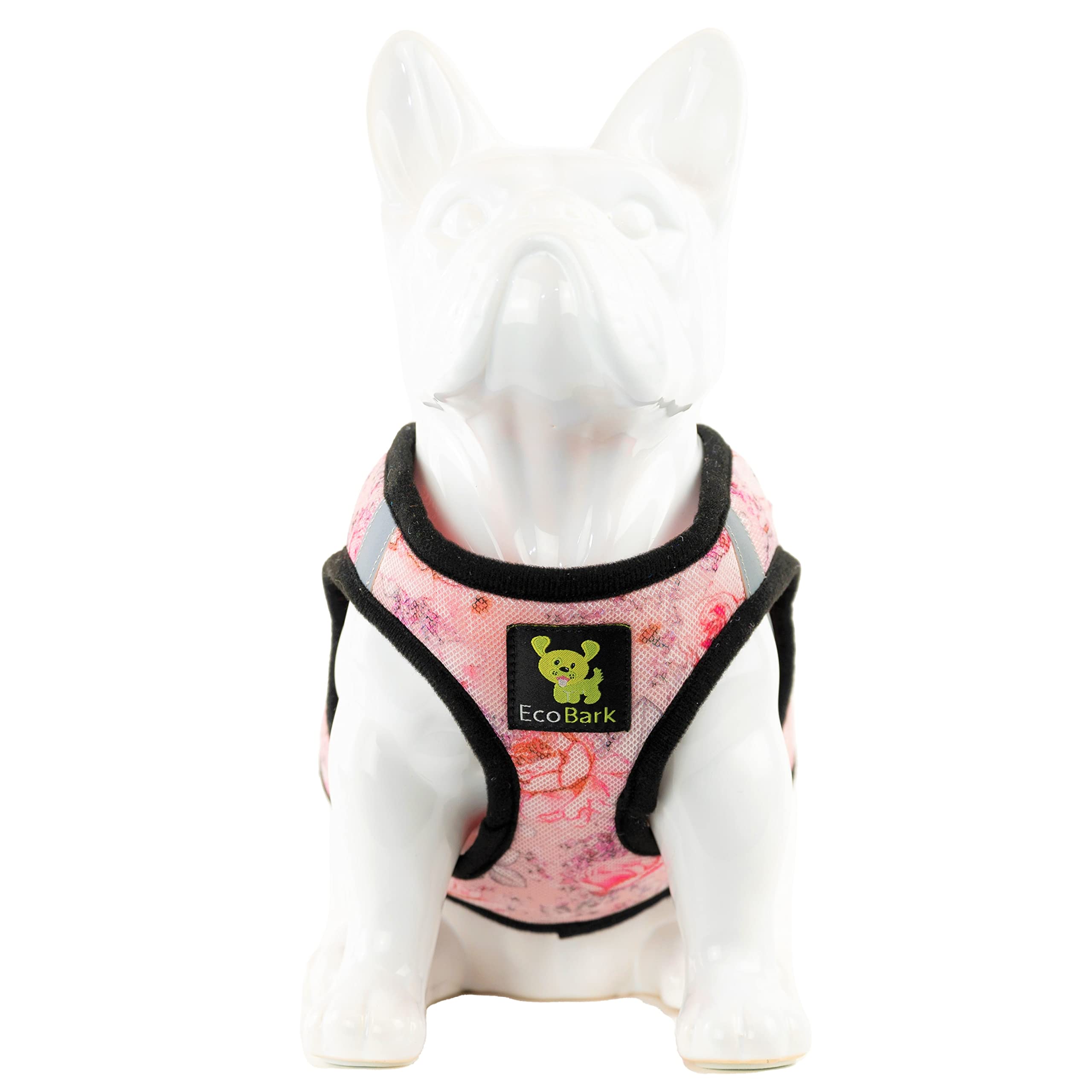 Ecobark Step In Dog Harness - Reflective Soft Luxurious Mesh Dog Harnesses For Xxs, Xs, Small, And Medium Dogs - Eco-Friendly Comfort Secure Halter No Pull Adjustable Pet Vest (Floral, Medium)