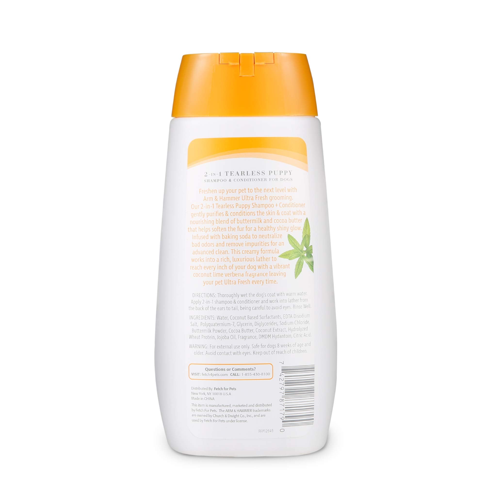 Arm & Hammer Ultra Fresh 2-In-1 Tearless Puppy Shampoo And Conditioner | Baking Soda Neutralizes Bad Odors For An Advanced Clean | Coconut Lime Verbena Scent