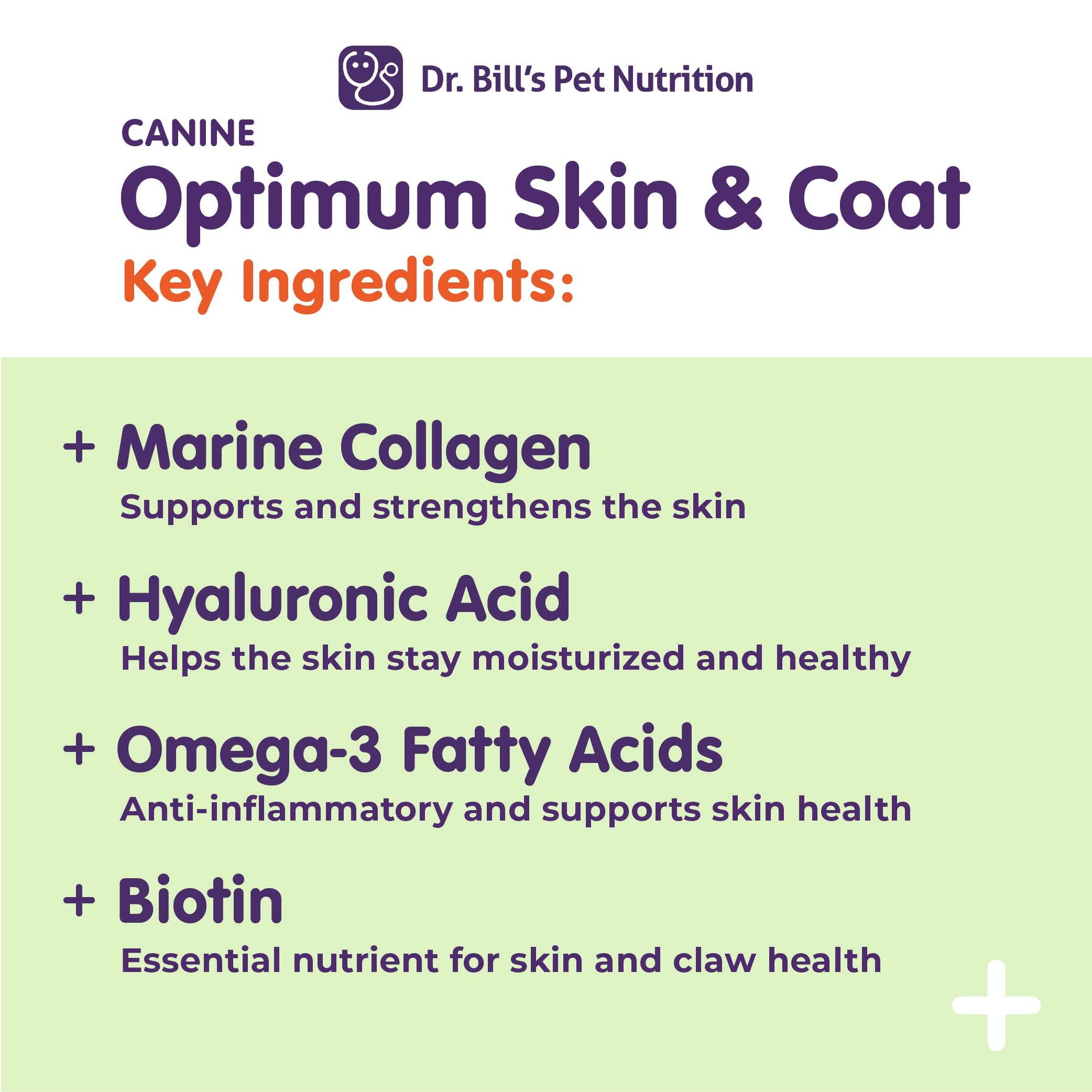 Dr. Bills Canine Optimum Skin & Coat - Reduces Shedding, Itching, Dry Skin - Allergy Relief for Healthy Fur - Omega 3, Collagen