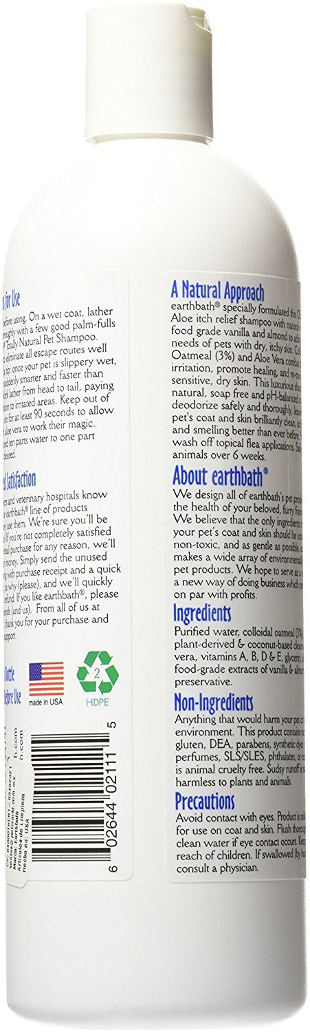 Earthbath Oatmeal & Aloe Dog Shampoo And Conditioner - Oatmeal Shampoo For Dogs, Anti Itch Dry Skin Relief Pet Wash, Medicated Dog Shampoo & Conditioner, Hypoallergenic, Tearless - 16 Oz (1 Set)