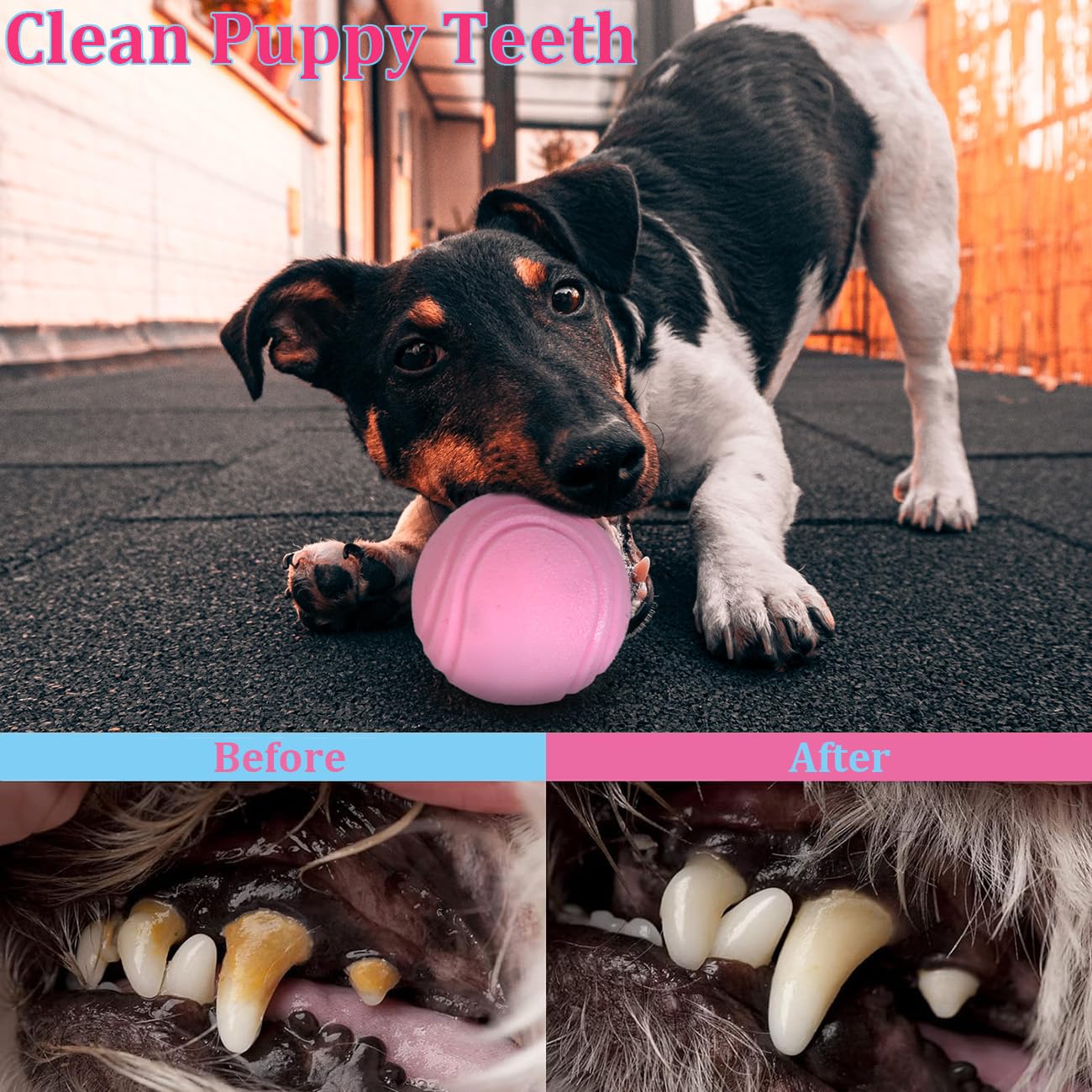 PawsAion Puppy Toys Set - 20 Pack Pink Dog Chew Toys for Teething Small Breeds - Tough Rope Toys for Puppies, Cute Soft Rubber T