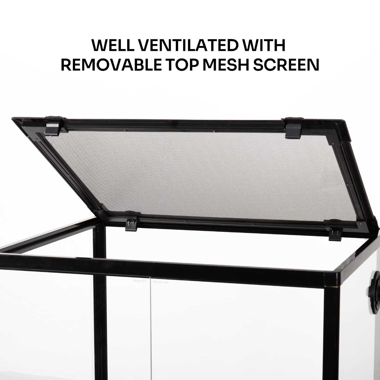 Reptizoo 45 Gallon Glass Reptile Terrarium 24'' X 18'' X 24'' Knock-Down Reptile Tank With Double Hinge Door And Top Screen Vent