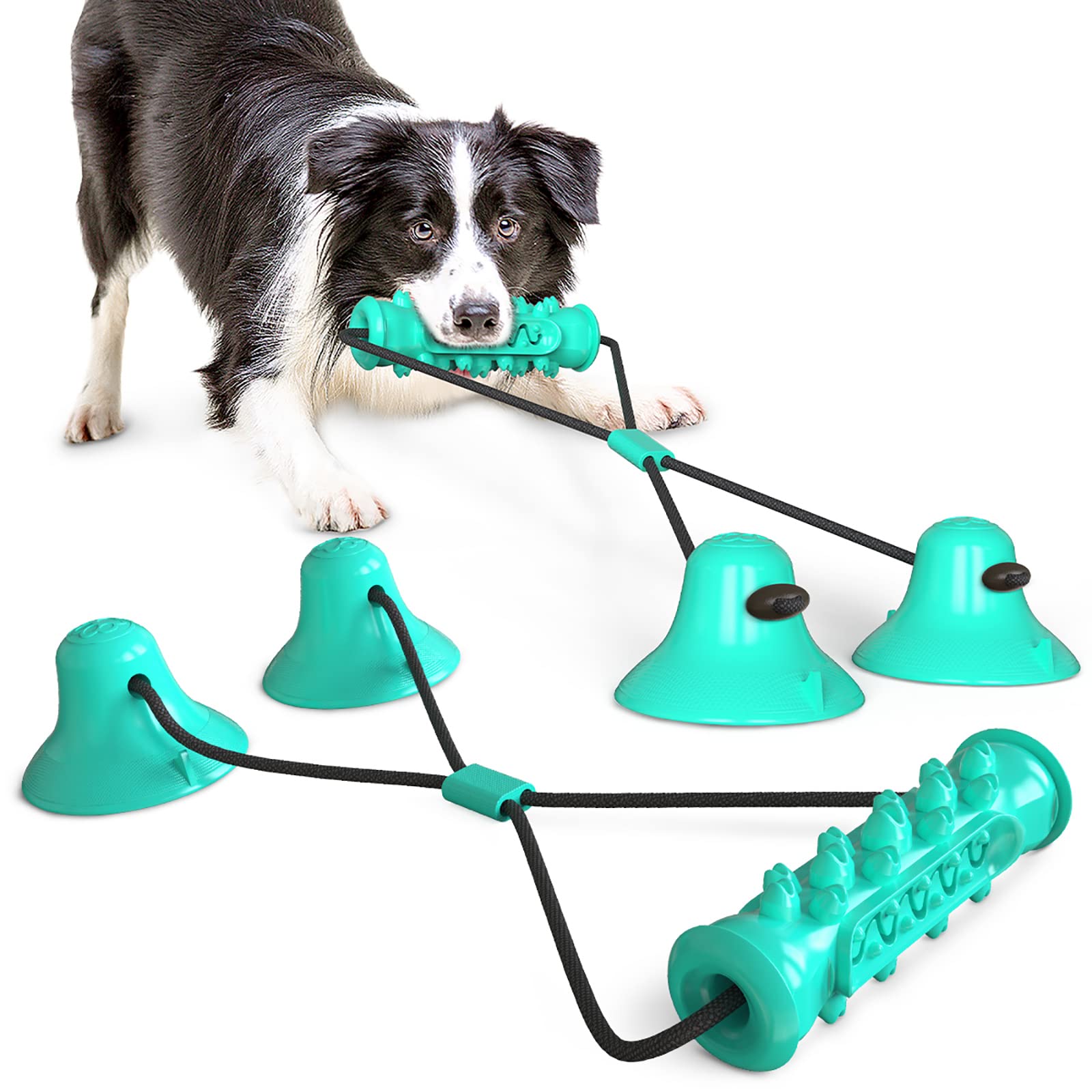 Guardians Dog Chew Toy with Double Suction Cup for Aggressive Chewers, Dog Toothbrush Chew Toy Puppy Training Treats Food Dispen