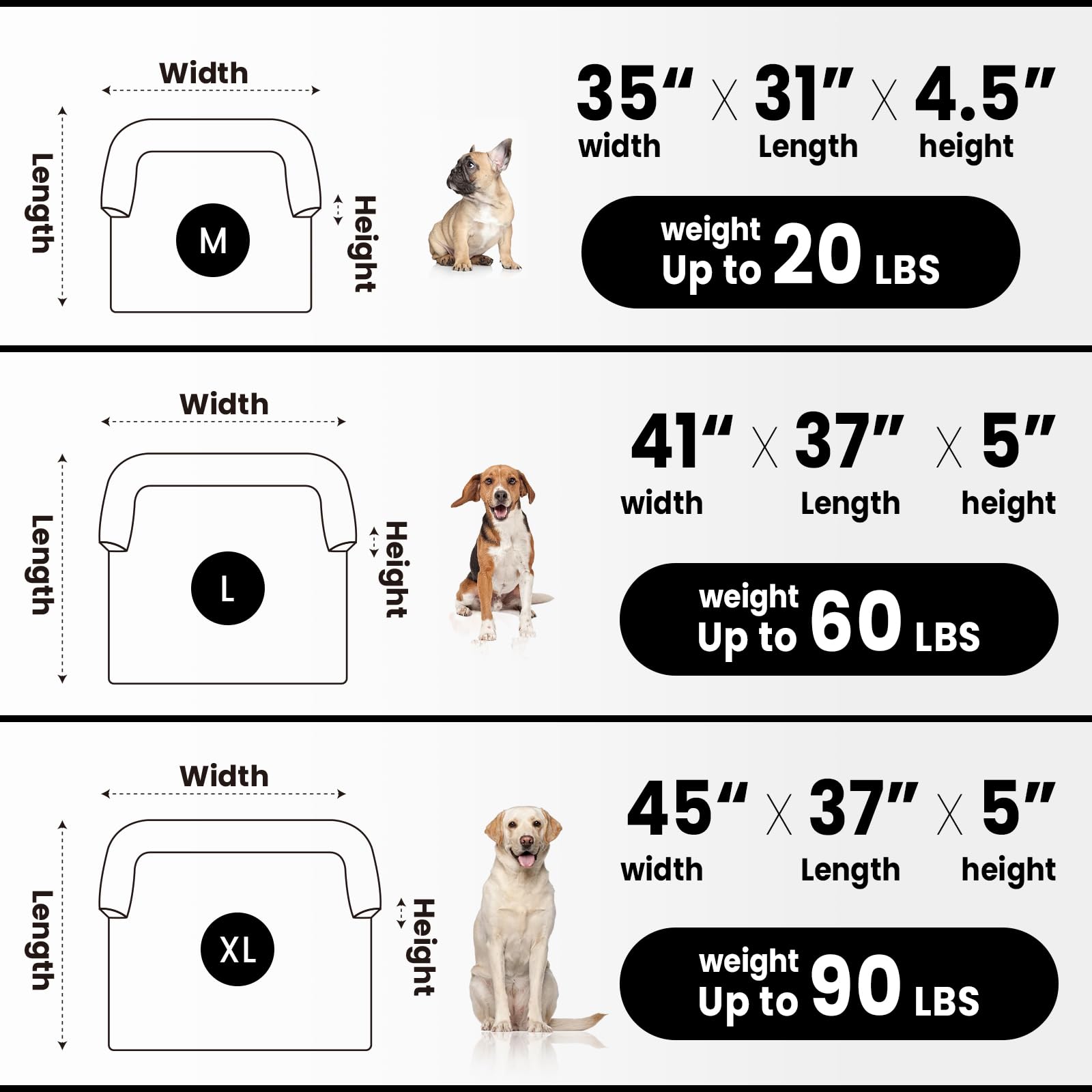 Blunique Calming Dog Couch Bed For Medium Dogs/Cats, 35 X 31 Inch Waterproof Removable Dog Mat Couch Cover For Furniture Protect