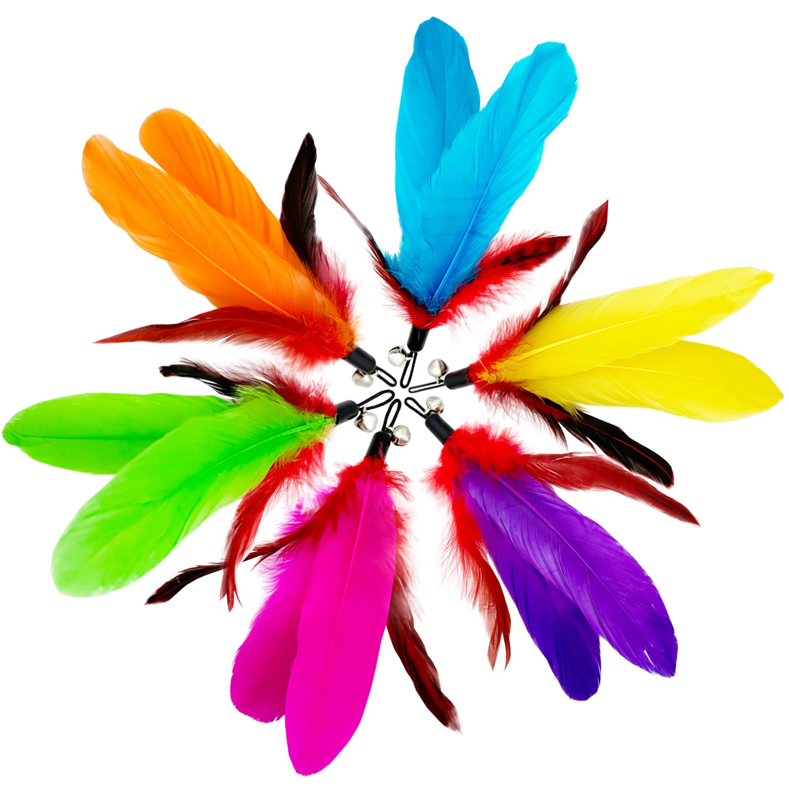 Tienailing Cat Feather Toys Refills Cat Wand Replacement Feathers, 14 Pcs Feathers Cat Toy Refills, Cat Toys Feathers For Cat Wand