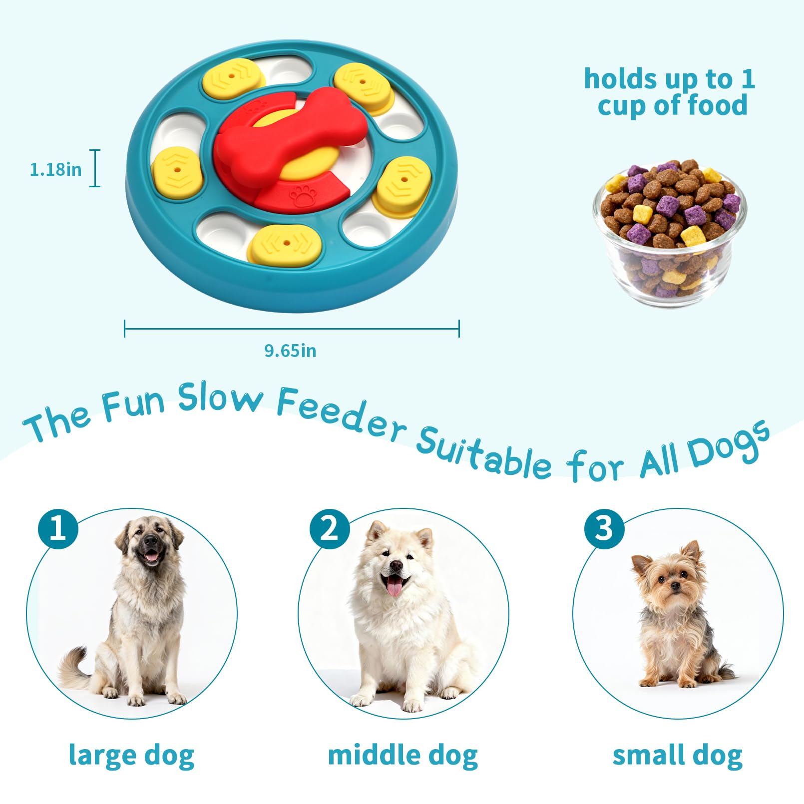 Secyba Interactive Dog Toys, Dog Puzzle Toy, Treat Dispensing Enrichment Toys, Food Feeder Toys for IQ Training & Mental Enrichm