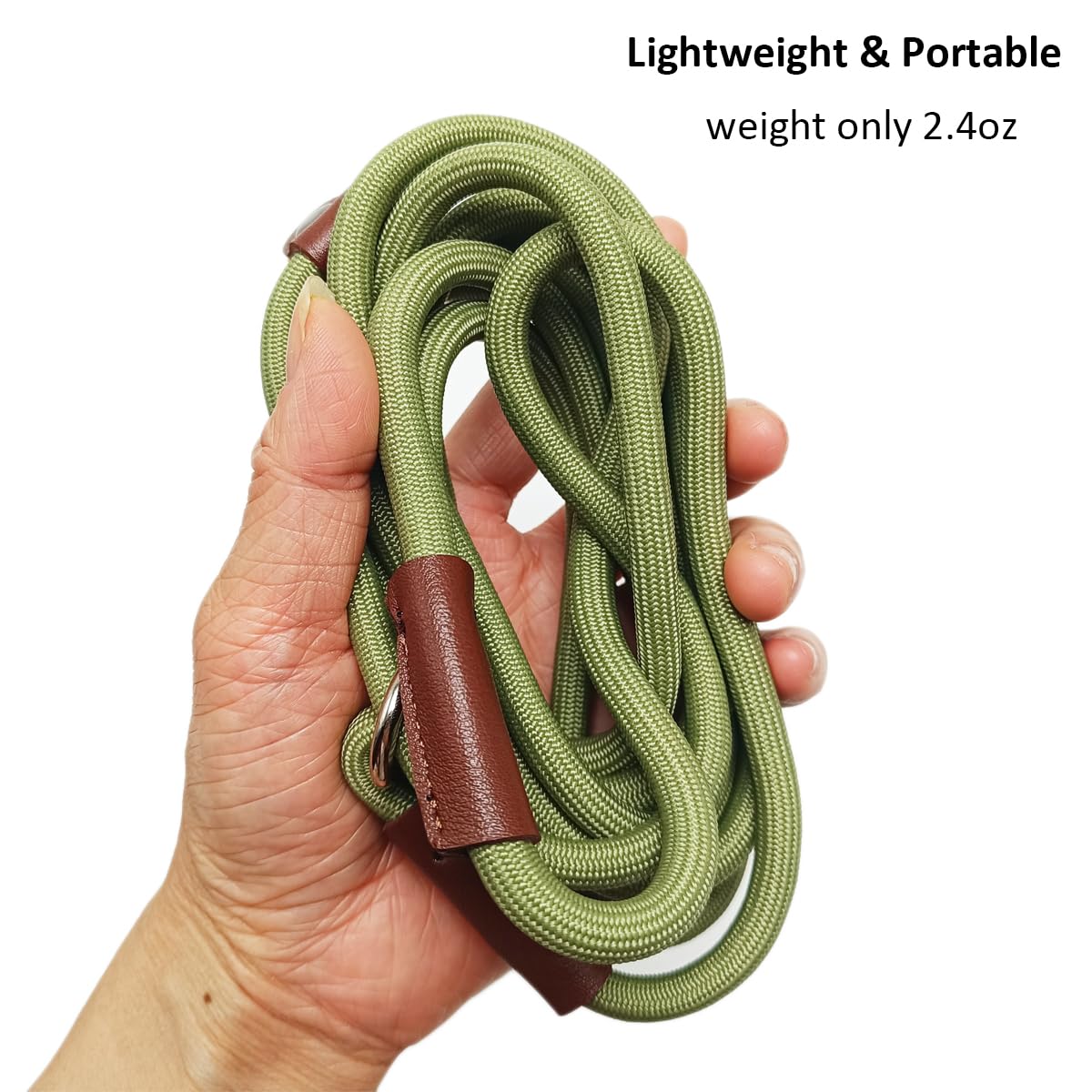 Btinesful 7Ft Slip Lead Dog Leash, Strong Nylon Rope Leash, 1/4 Inch Diam Dog Training Lead For Small Medium Large Dogs, Grass G