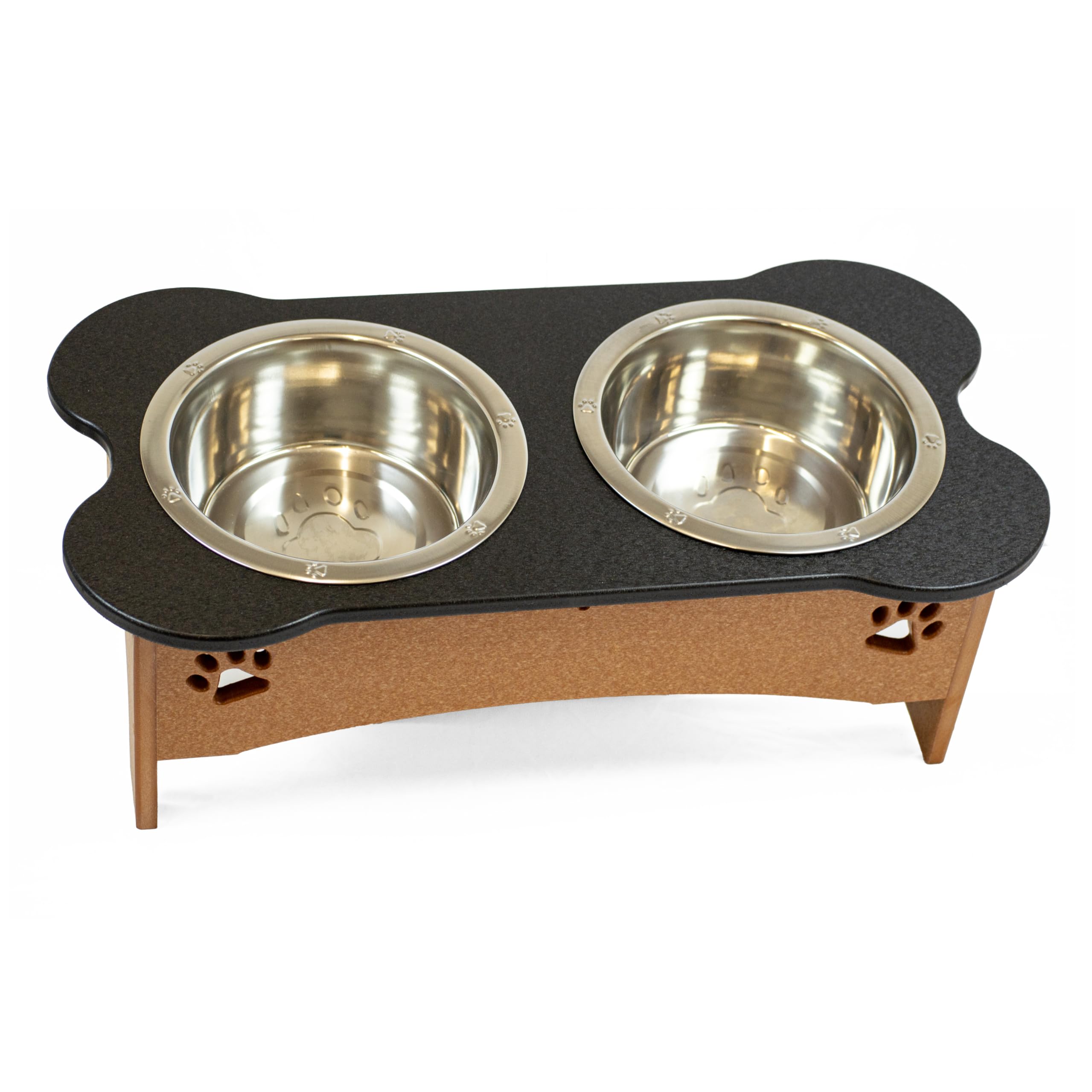 Double Water and Food Bowl Made of High Density Poly Resin for Taller Dogs
