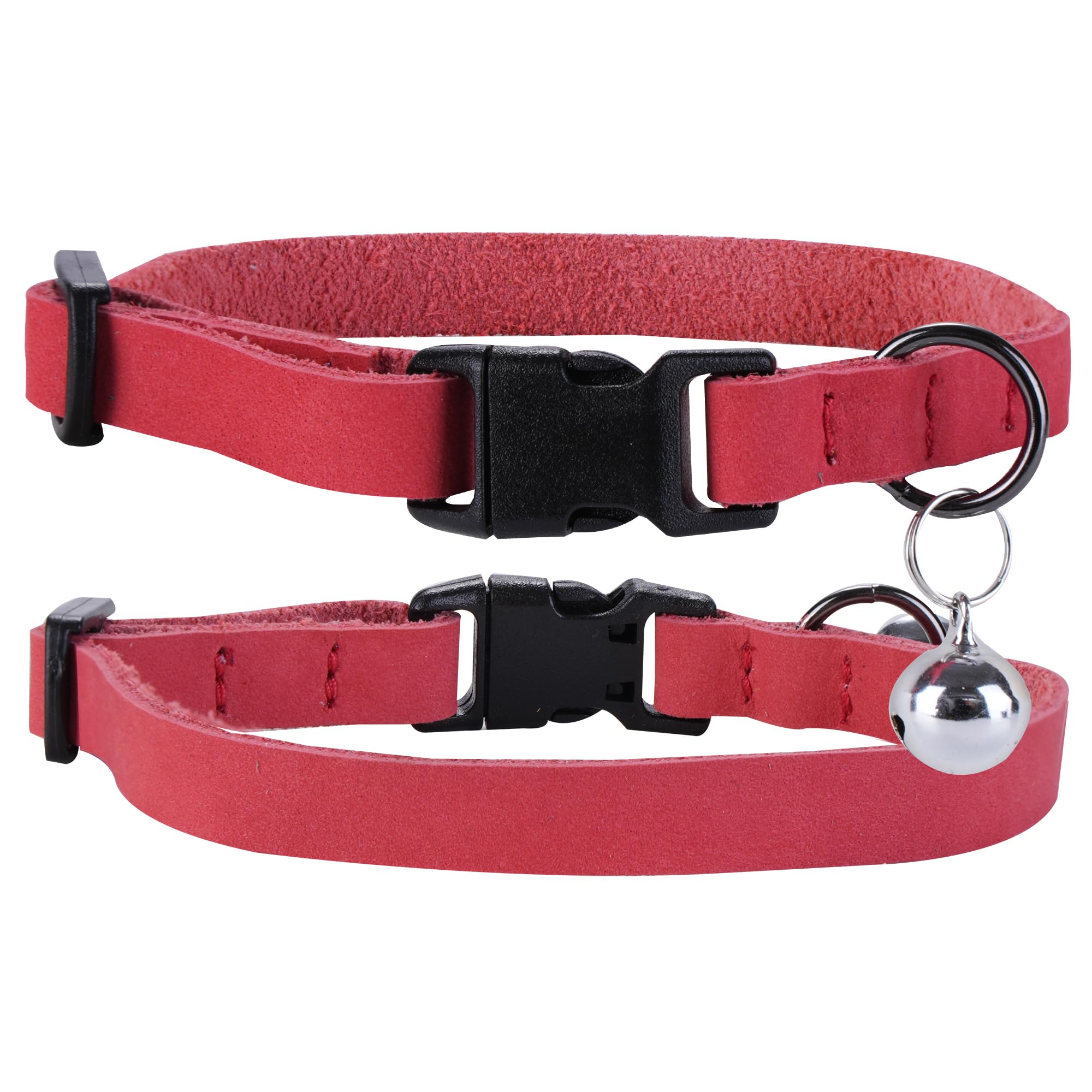 Daihaqiko Leather Cat Collar With Bell, Cat Collar, Kitten Collar, Small And Big Cat Collar For Boy Girl Cats(9.8'- 12.6')