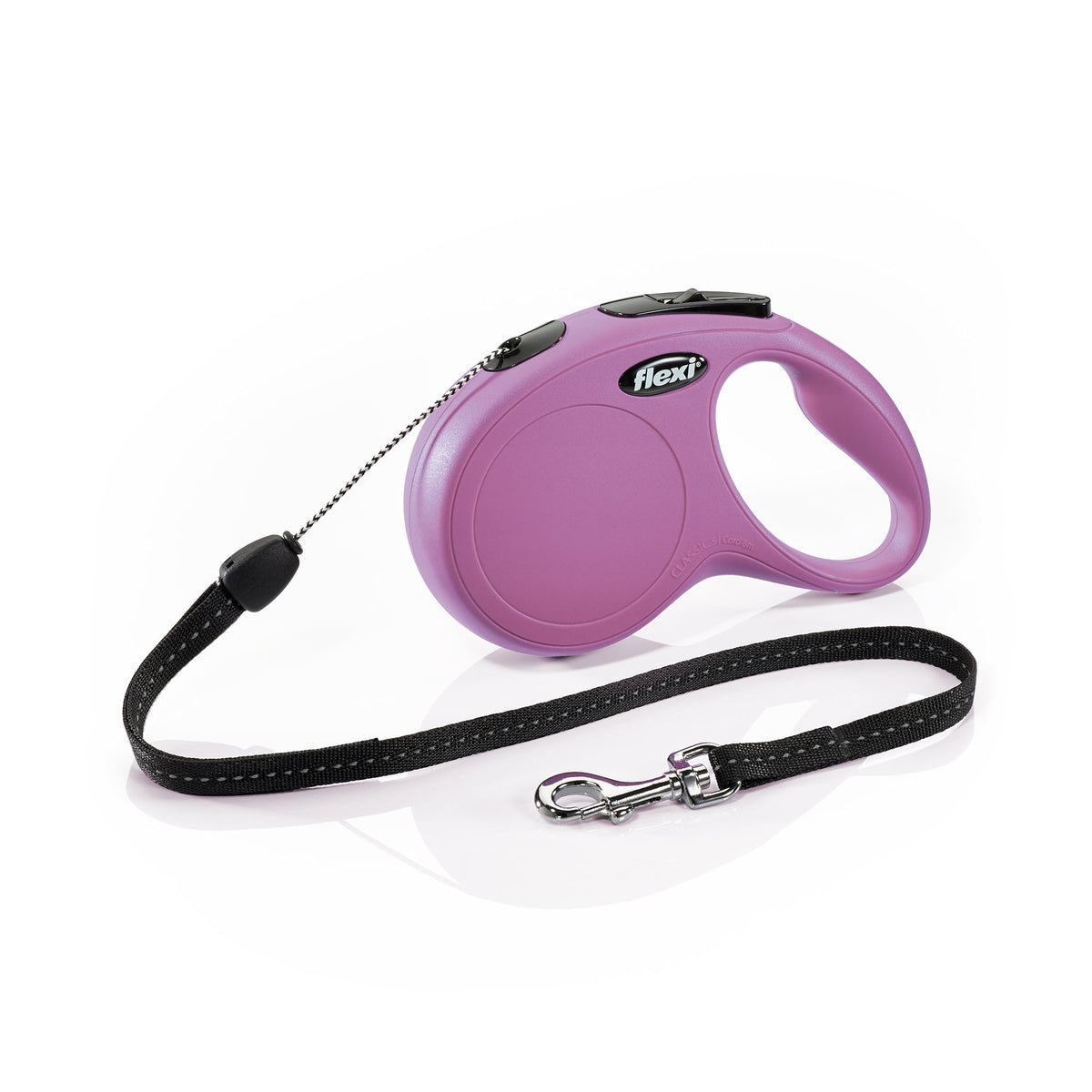 Flexi New Classic Retractable Dog Leash (Cord), 26 Ft, Small, Pink