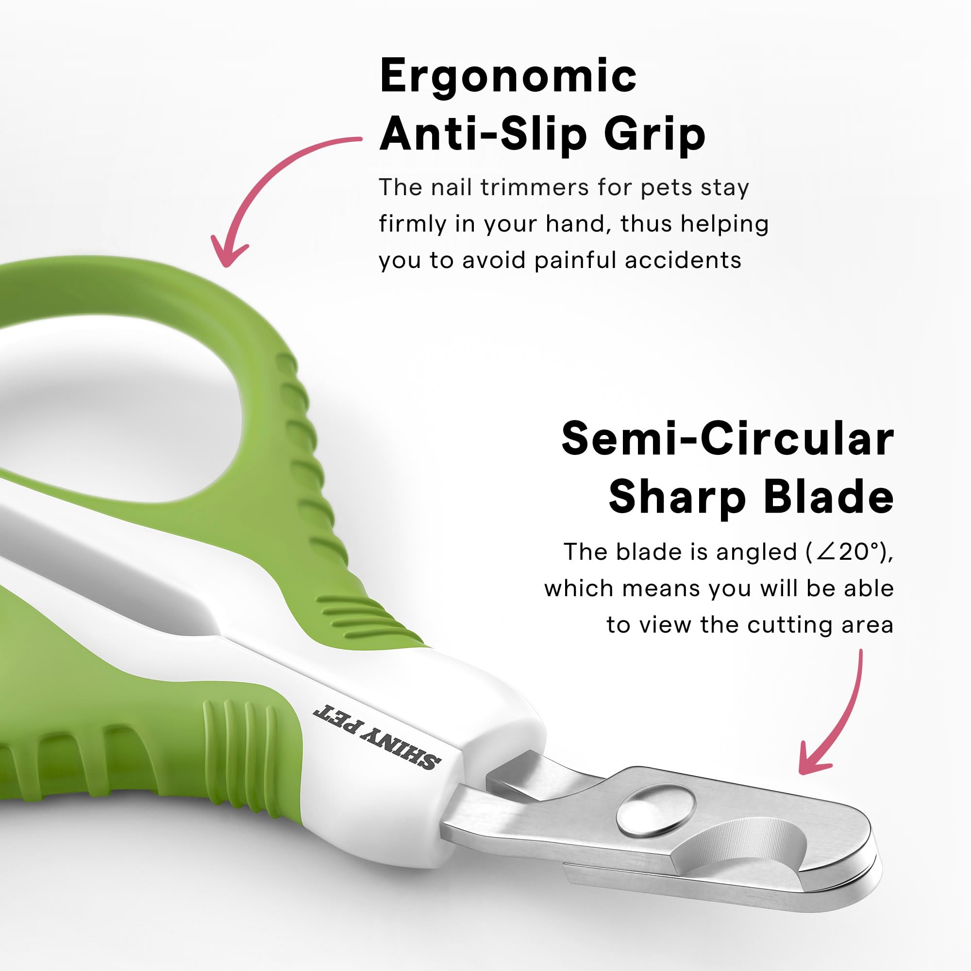SHINY PET Green Pet Nail Clippers - Professional Claw Trimmer for Small Animals, Cats, Dogs, Bunnies, Kittens & More - Grooming Tool