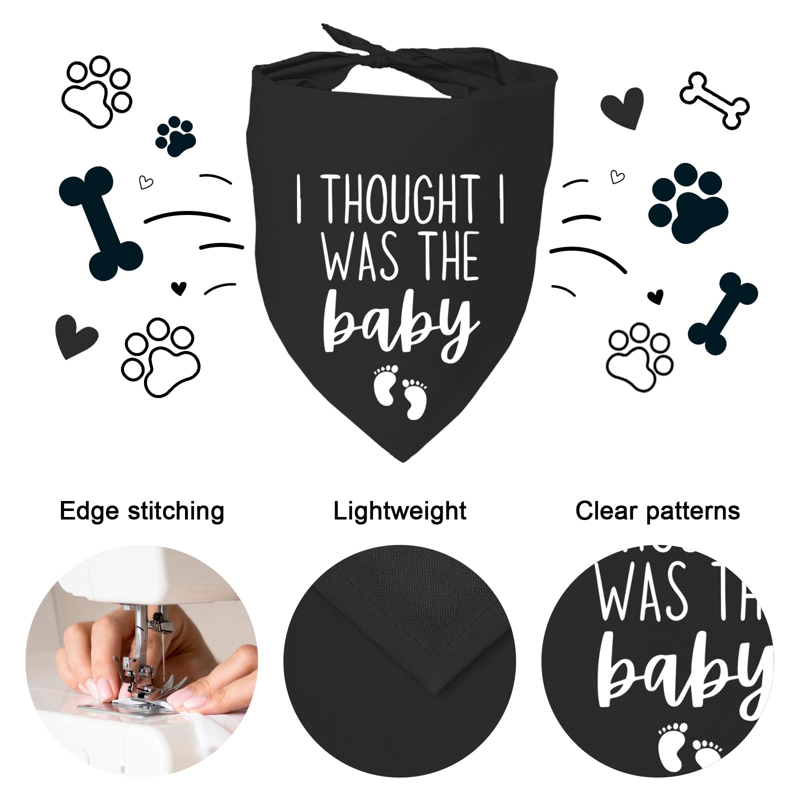 I Thought I Was The Baby Dog Bandana Pet Scarf Dog Pregnancy Announcement Bandana Pregnancy Dog Bandana For Dogs Pet Accessories