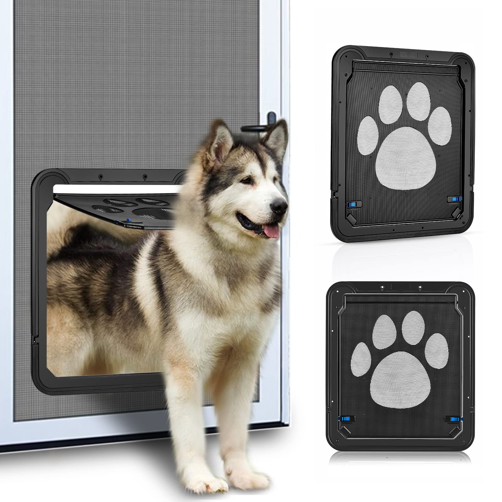 Ownpets Dog Screen Door, Inside Door Flap 12X14X0.4 Inch, Lockable Pet Screen Door, Magnetic Self-Closing Screen Door With Locking Function, Sturdy Screen Door For Dogs Cats