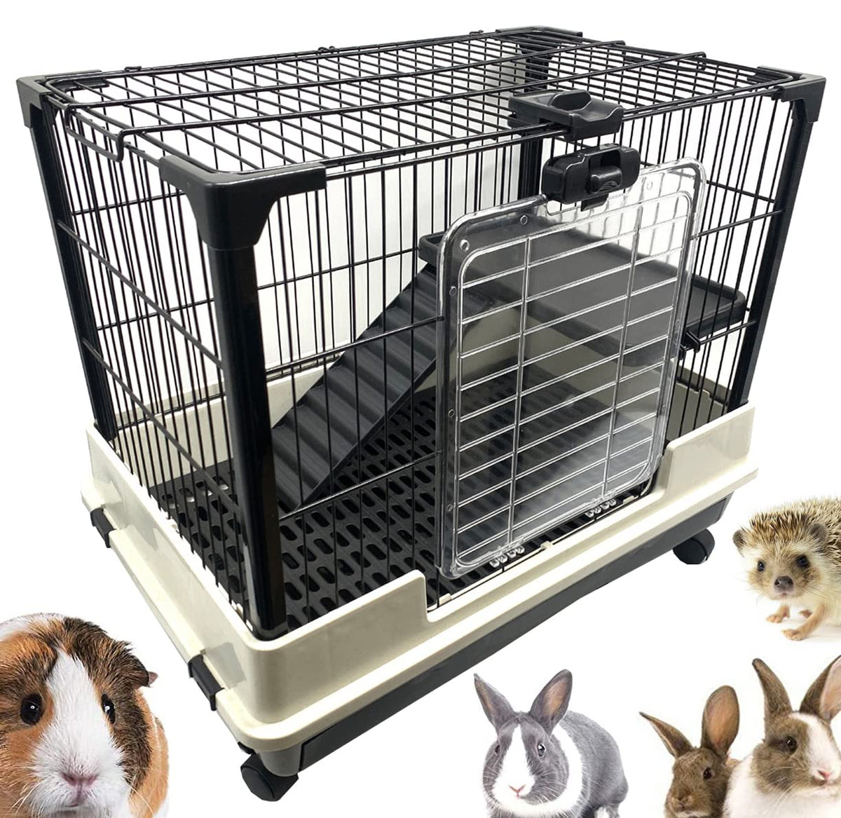 Large Multi-Level Indoor Small Animal Pet Cage Guinea Pig Ferret Squirrel Chinchilla Cat Playpen Rabbit Hutch Solid Platform Ram