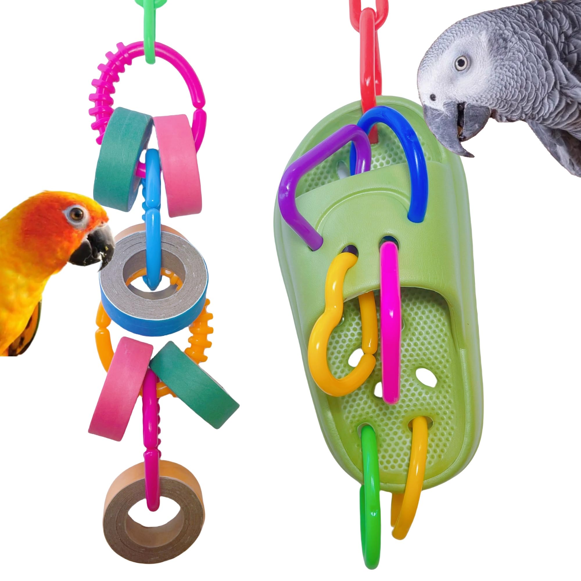 Bird Toys For Large & Medium Parrot Shredding Foraging Chewing Cardboard Bagles Hanging Toy 2Pcs Bird Cage Accessories For Amazo