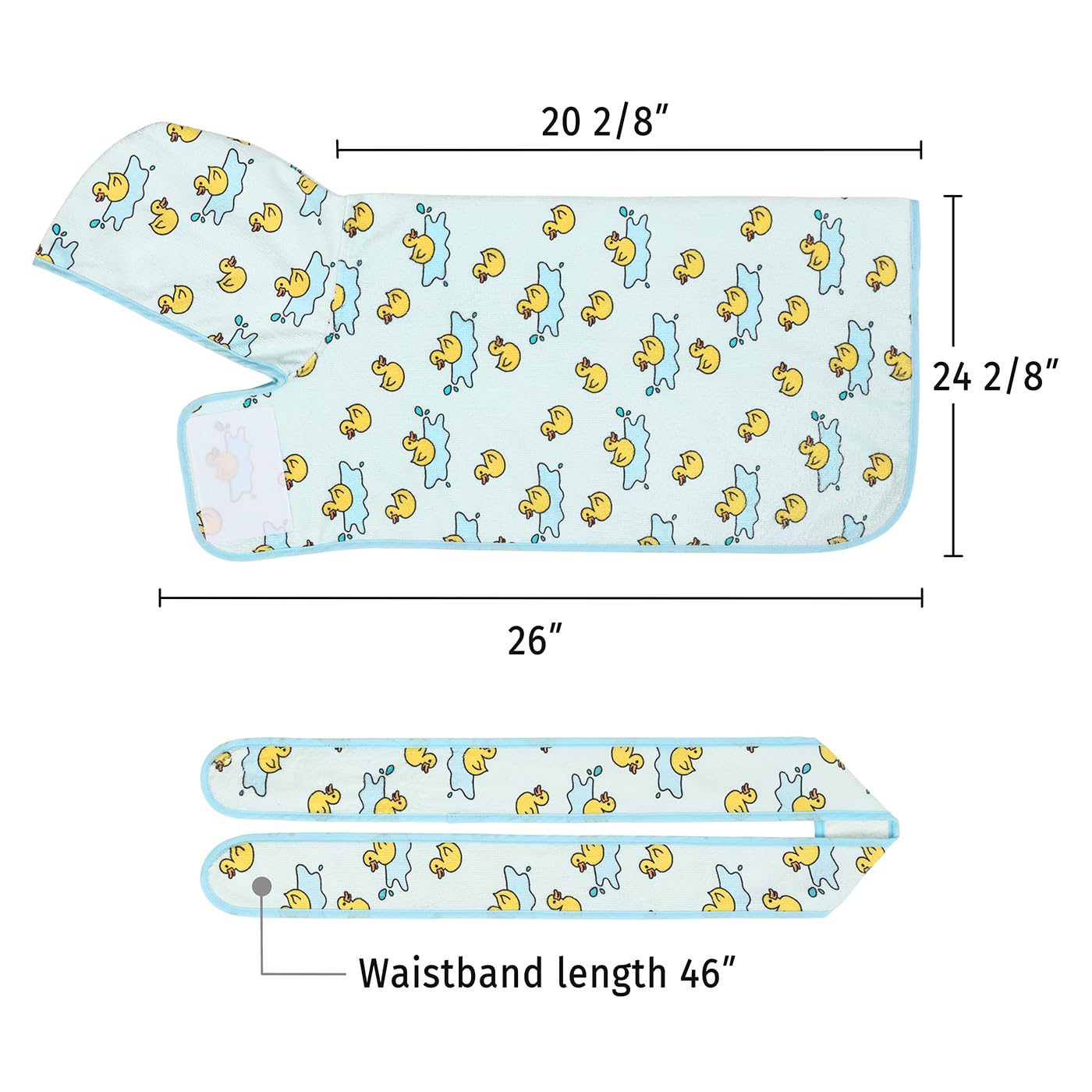 Hde Dog Bathrobe Super Absorbent Quick Drying Towel With Hood For All Dog Breeds Sizes S-Xxl - Rubber Duck Puddles - M