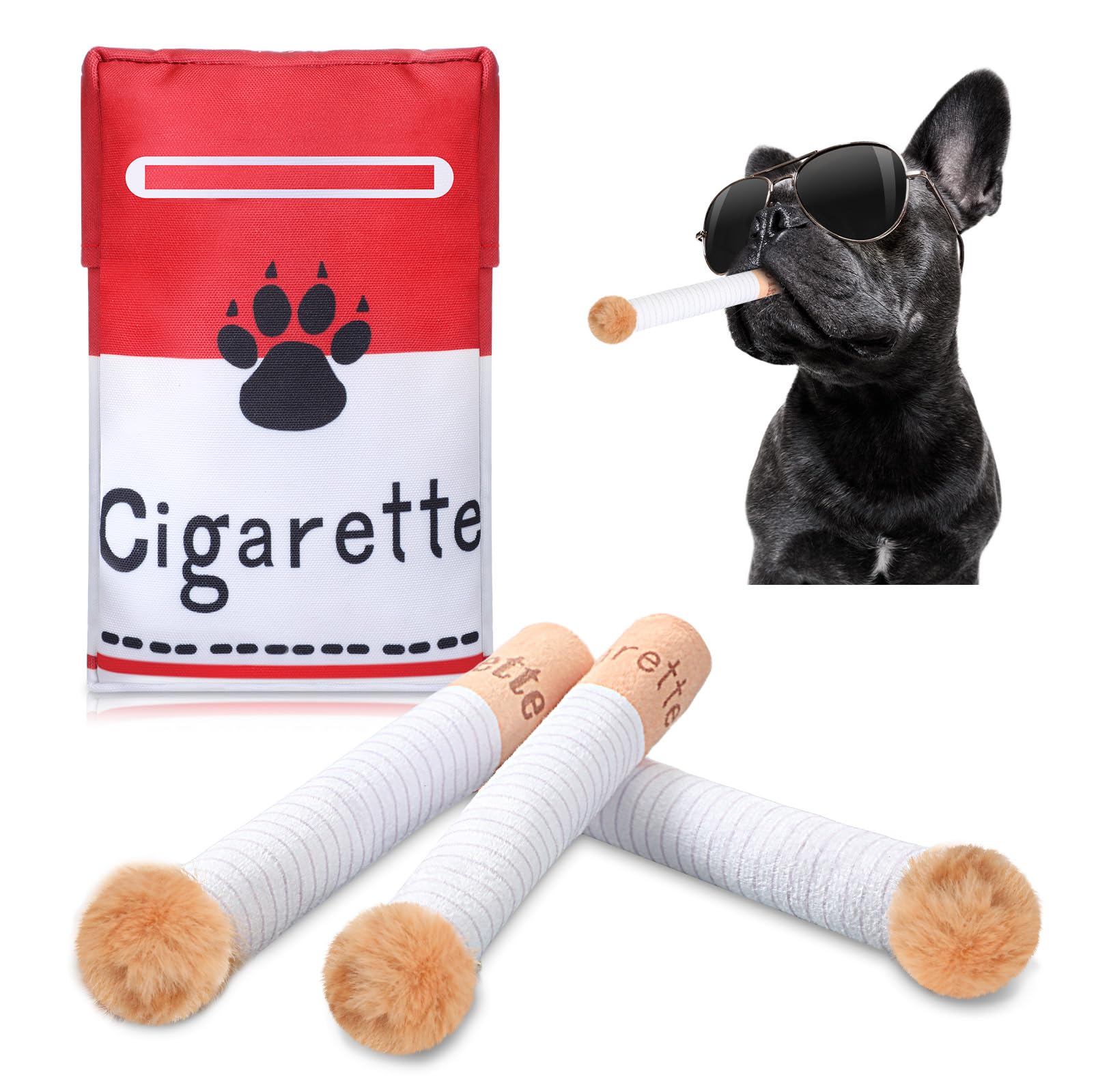 Suilung Squeaky Chew Dog Toy Funny Interactive With Box, Engaging Puppies Toys Puff Giggle Stick Stuffed Cute Design For Small M